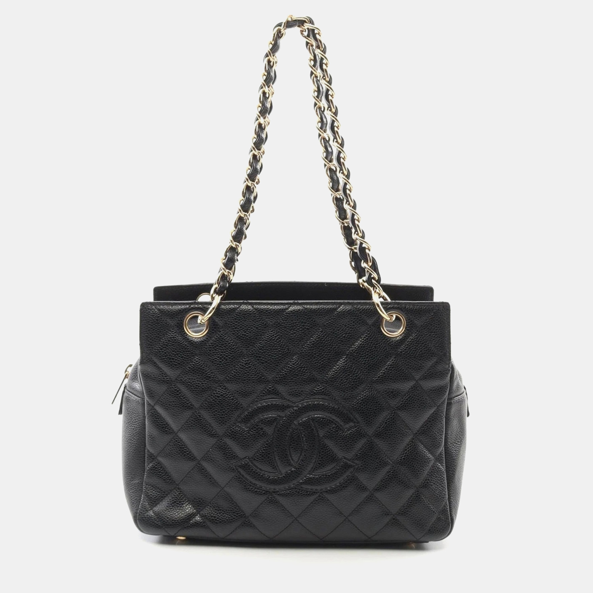 

Chanel Matelasse Chain Tote Bag Leather Grained Calfskin Black
