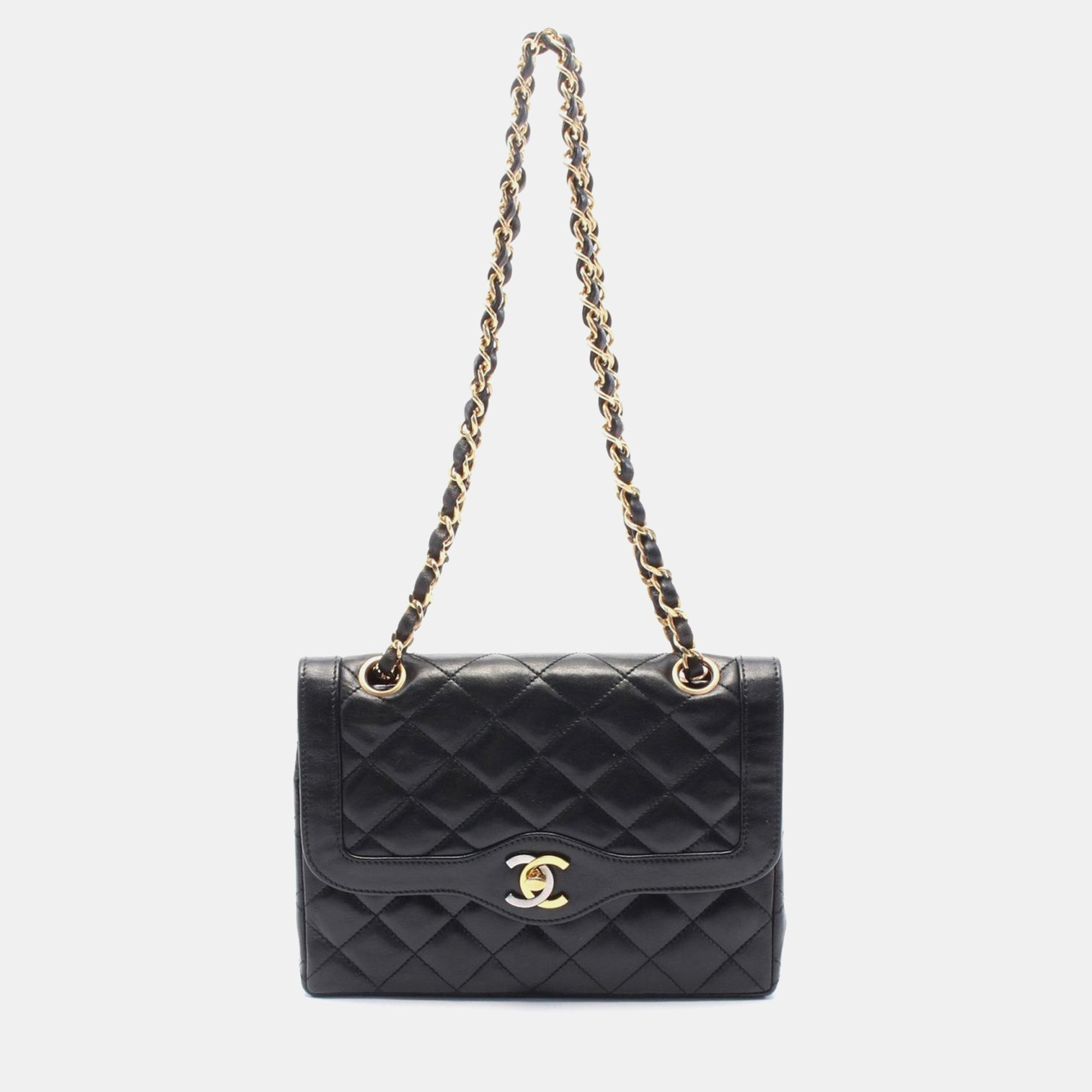 

Chanel Matelasse Mini Chain Shoulder Bag Lambskin Leather Black