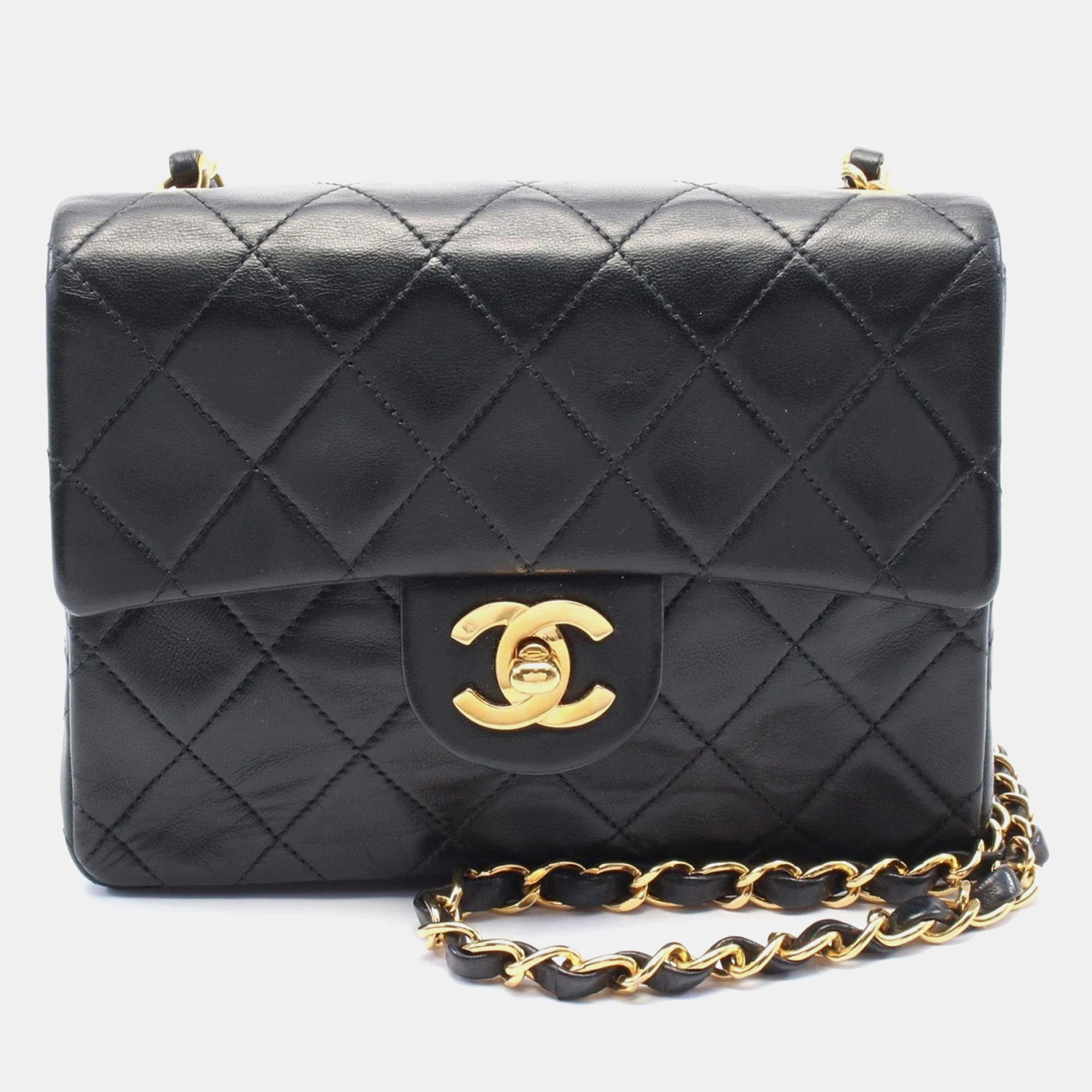 

Chanel Mini Matelasse Chain Shoulder Crossbody Bag Lambskin Black Ghw