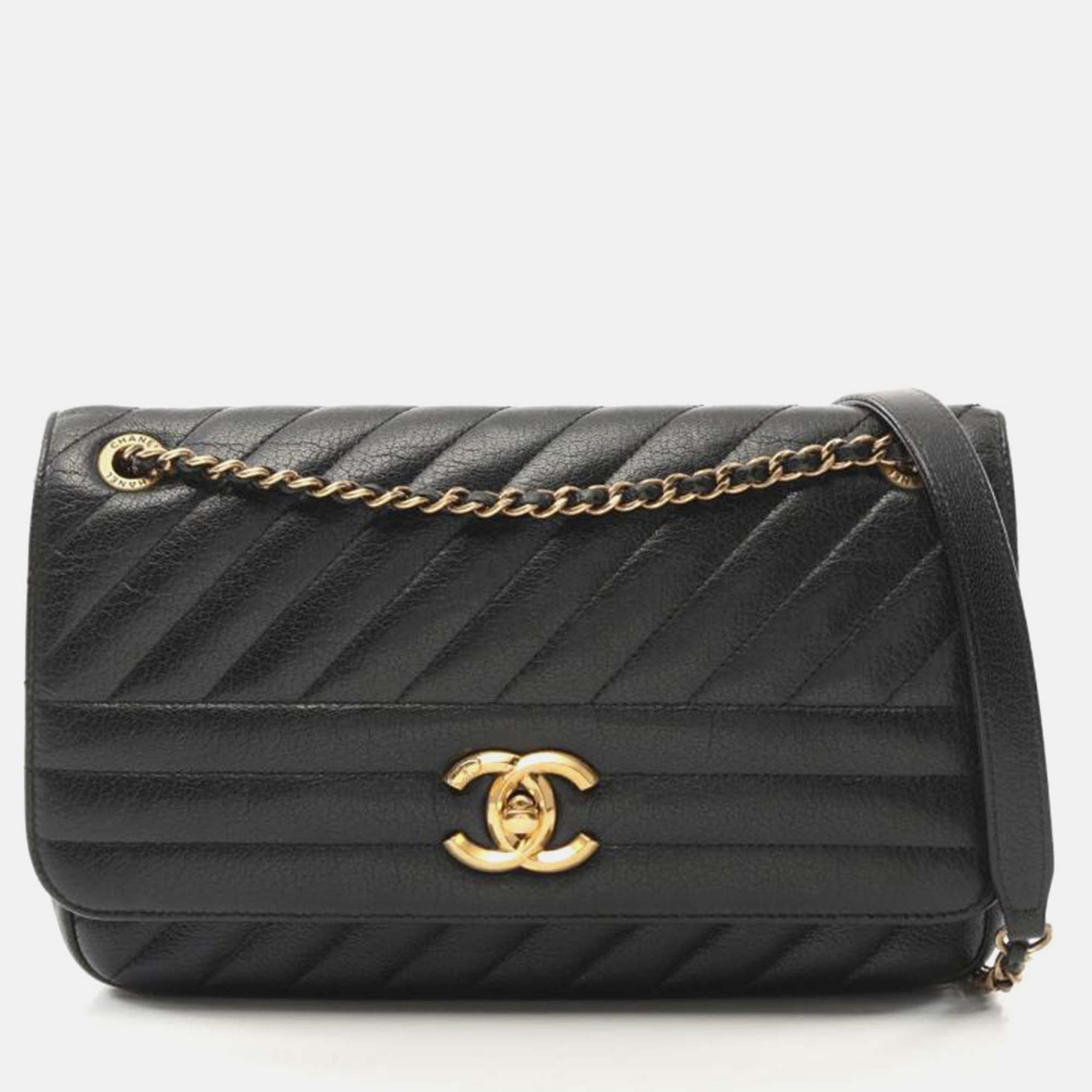 

Chanel Coco Mark Quilted Flap Bag, Black