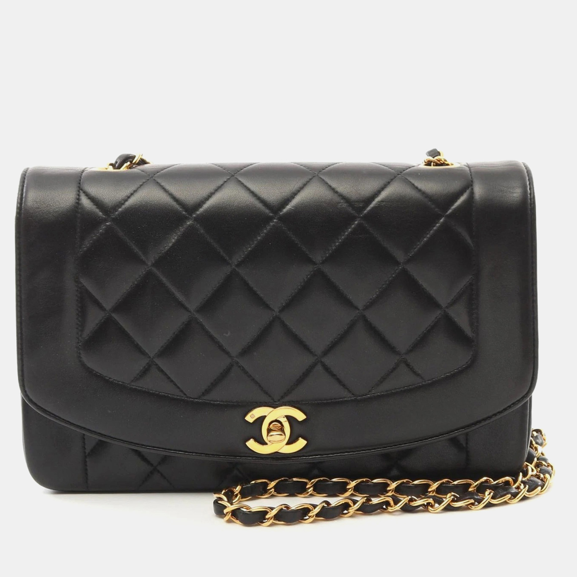

Chanel Black Lambskin Diana Shoulder Bag