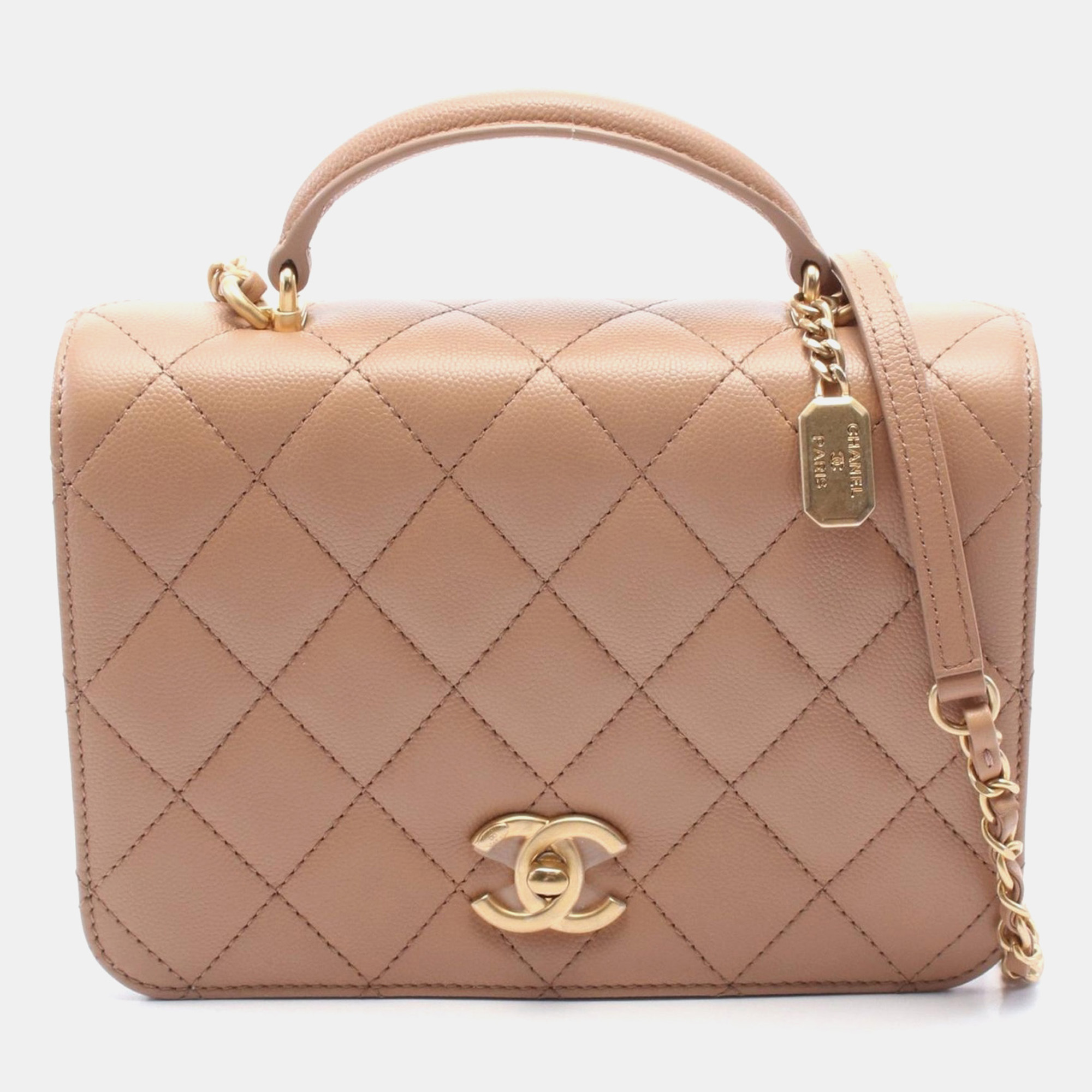 

Chanel Pink Leather Chain Shoulder Bag