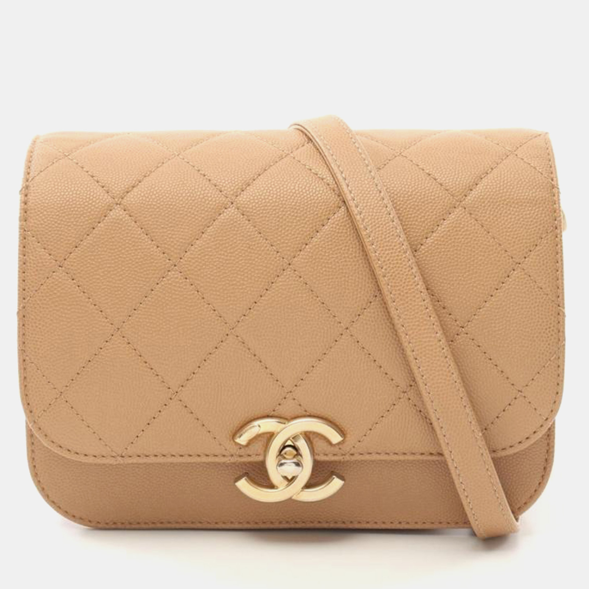 

Chanel Beige Caviar Leather Flap Bag