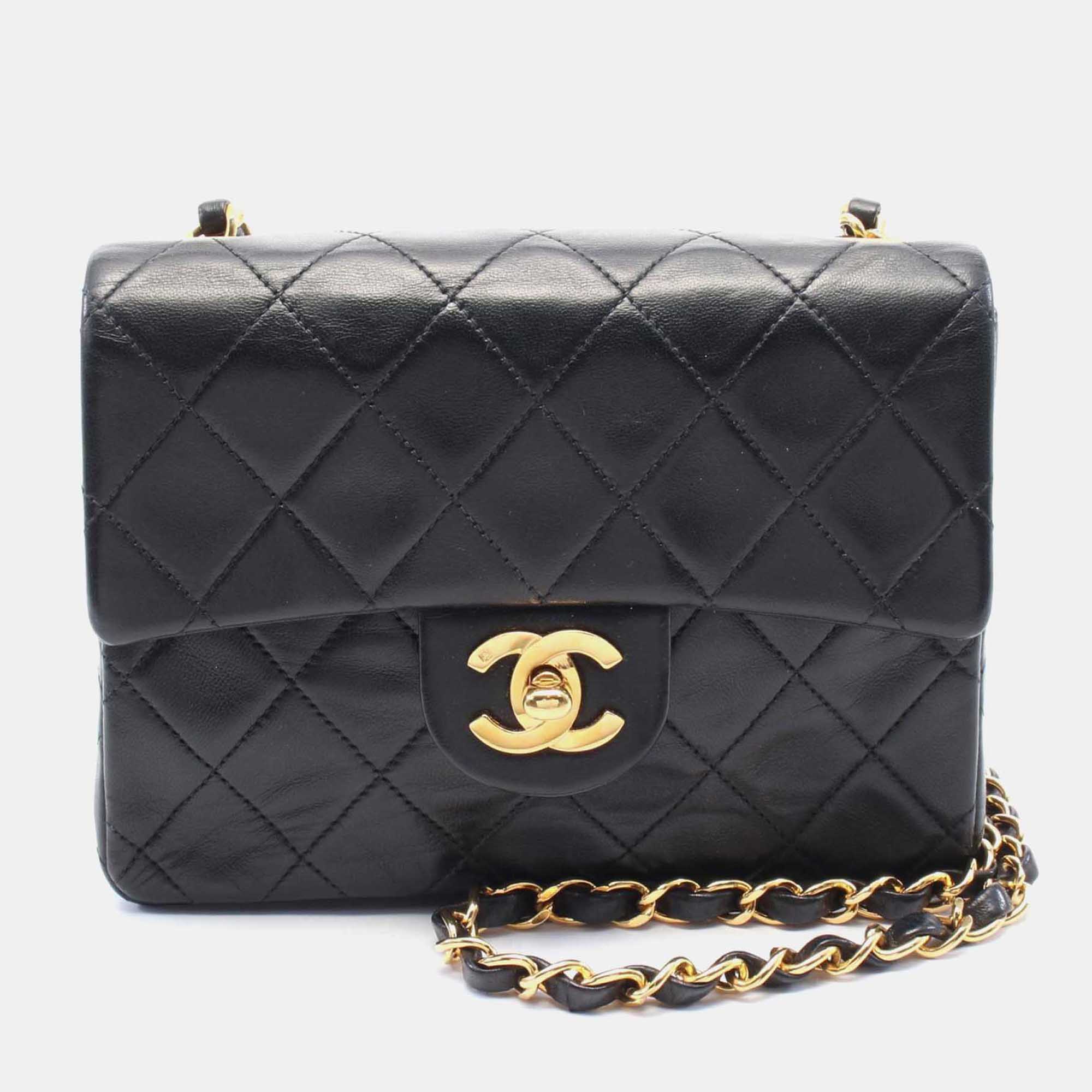 

Chanel Black Mini Square Classic Lambskin Single Flap