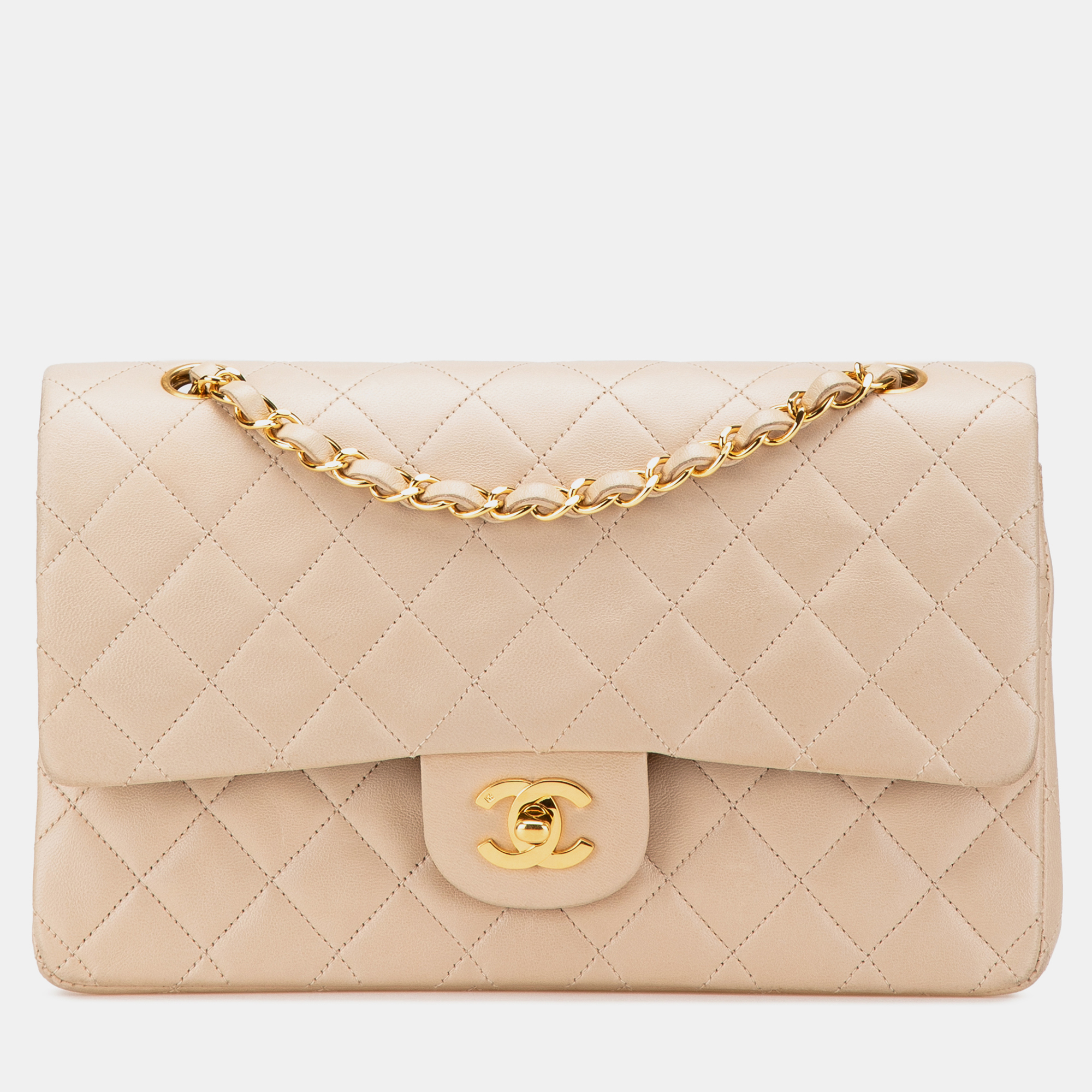

Chanel Medium Classic Lambskin Double Flap, Beige
