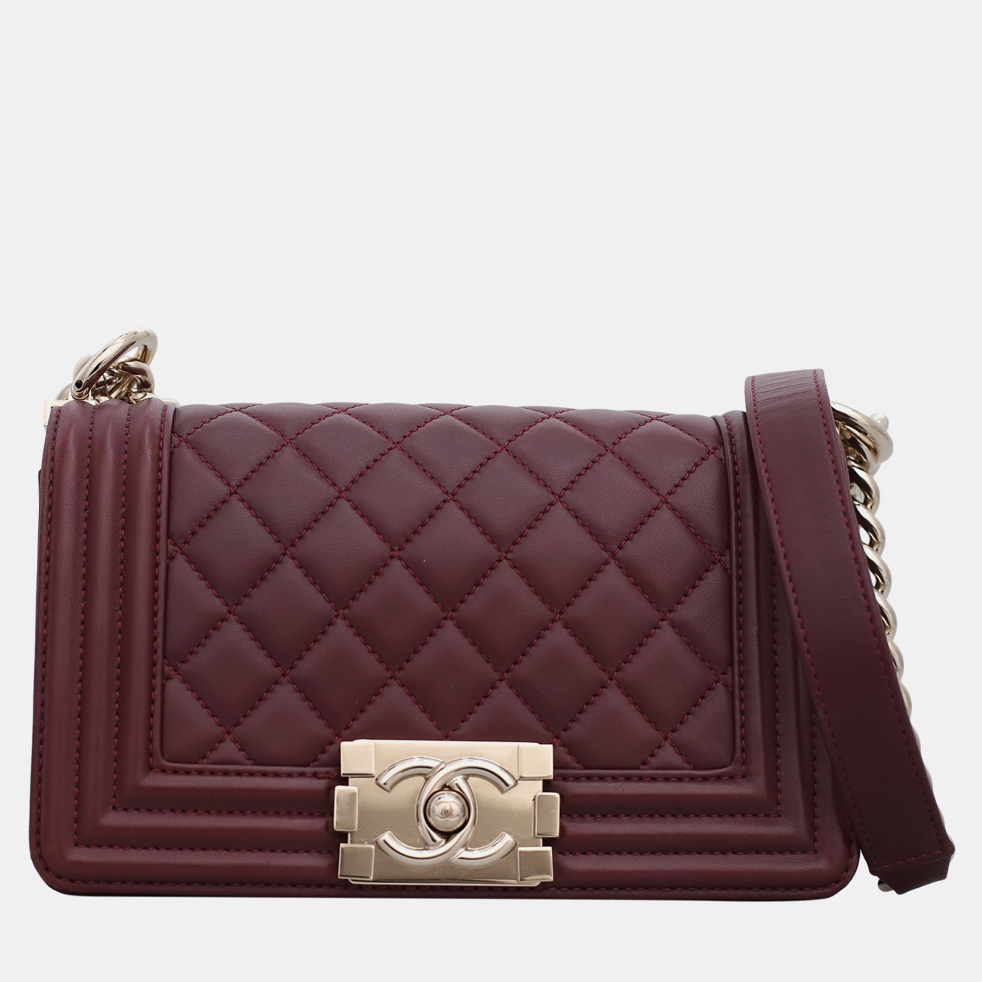 

Lambskin Small Boy Bag, Red