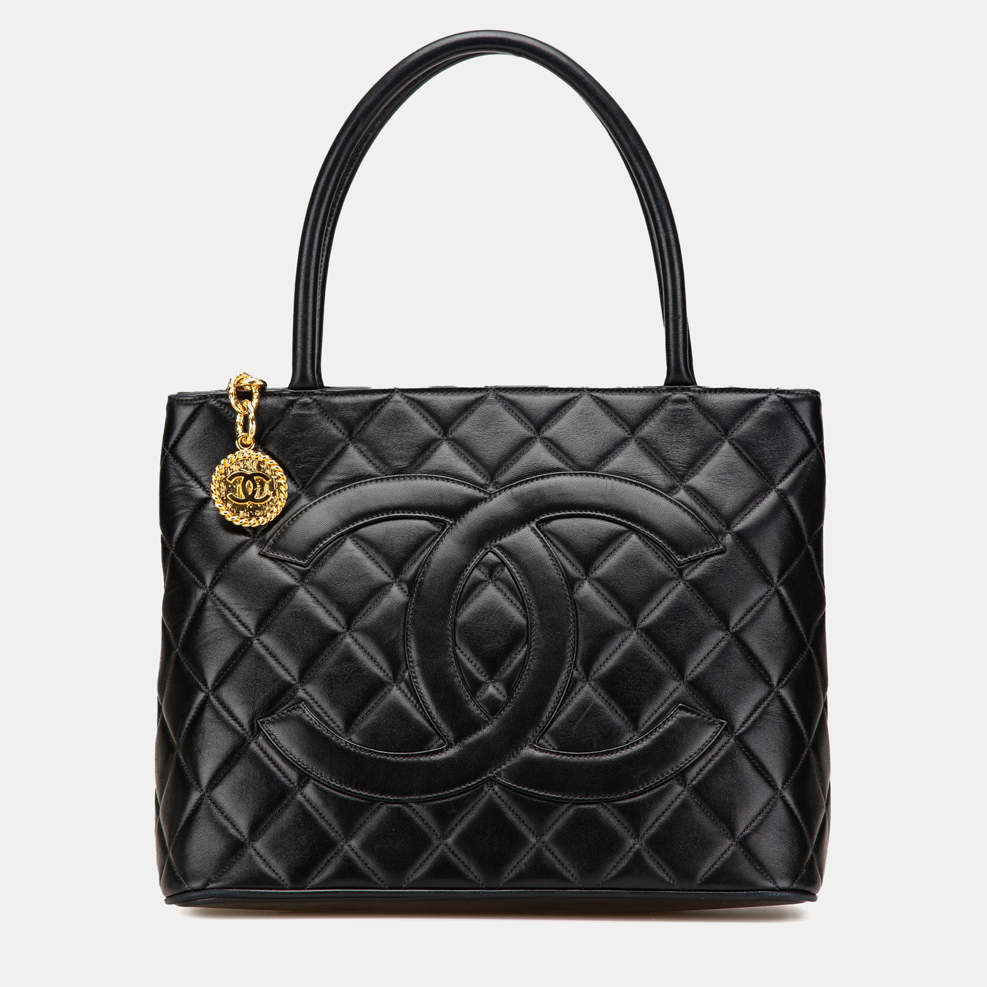 

Chanel Black Lambskin Medallion Tote