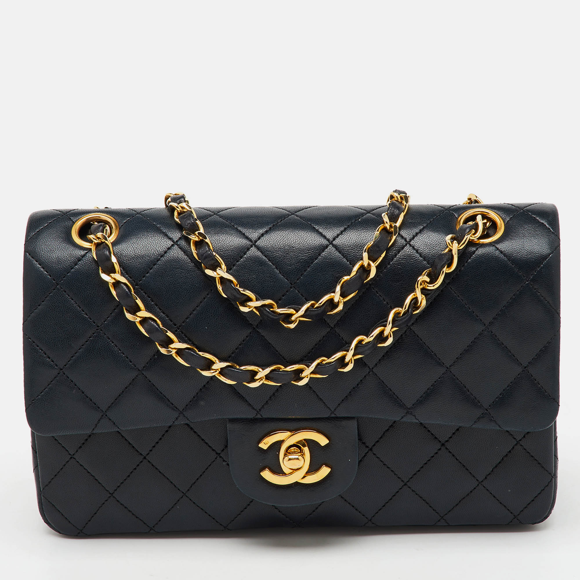 

Chanel Black Quilted Leather Small Classic Double Flap Bag