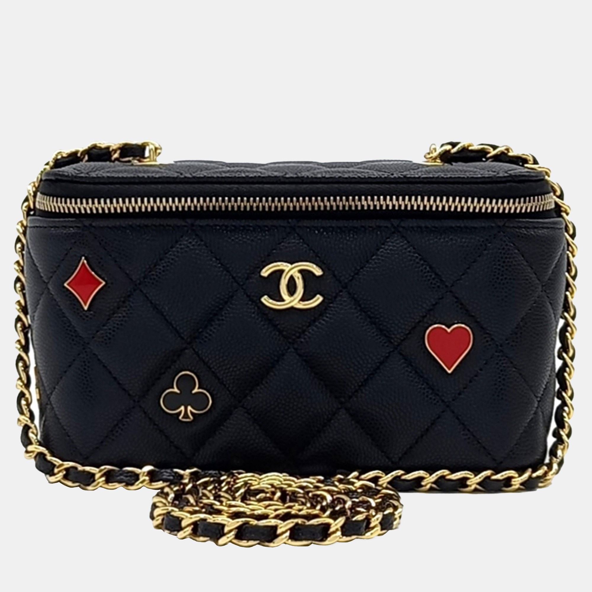 

Chanel Black Leather Caviar Casino Vanity crossbody Bag