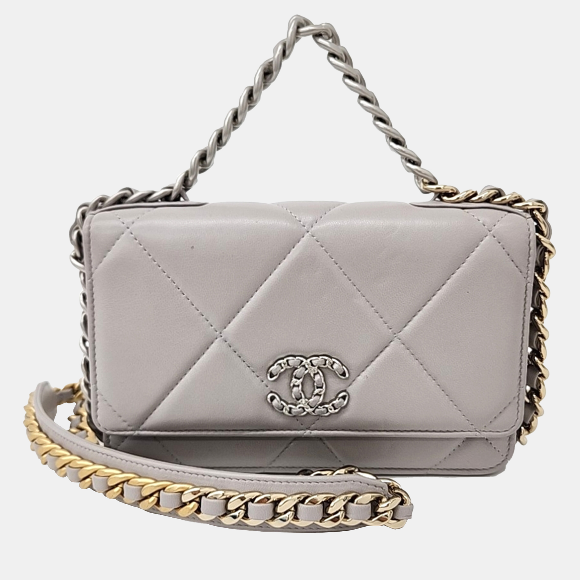 

Chanel Grey Leather WOC 19 Mini crossbody Bag