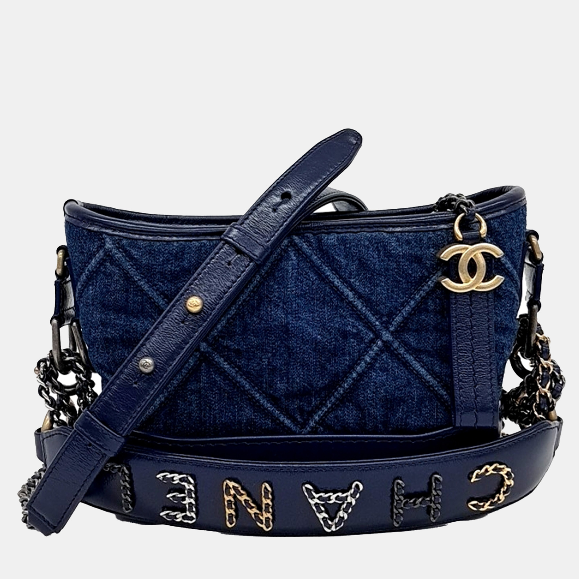 

Chanel Blue Denim Gabrielle Hobo Bag Small