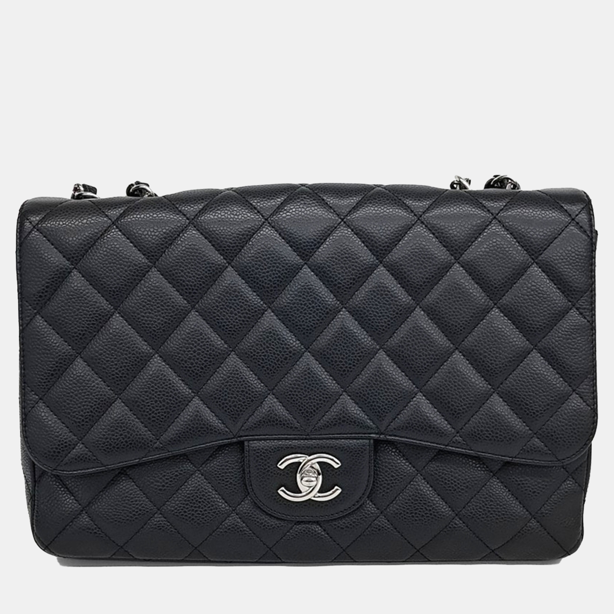 

Chanel Black Caviar Leather Classic Jumbo bag