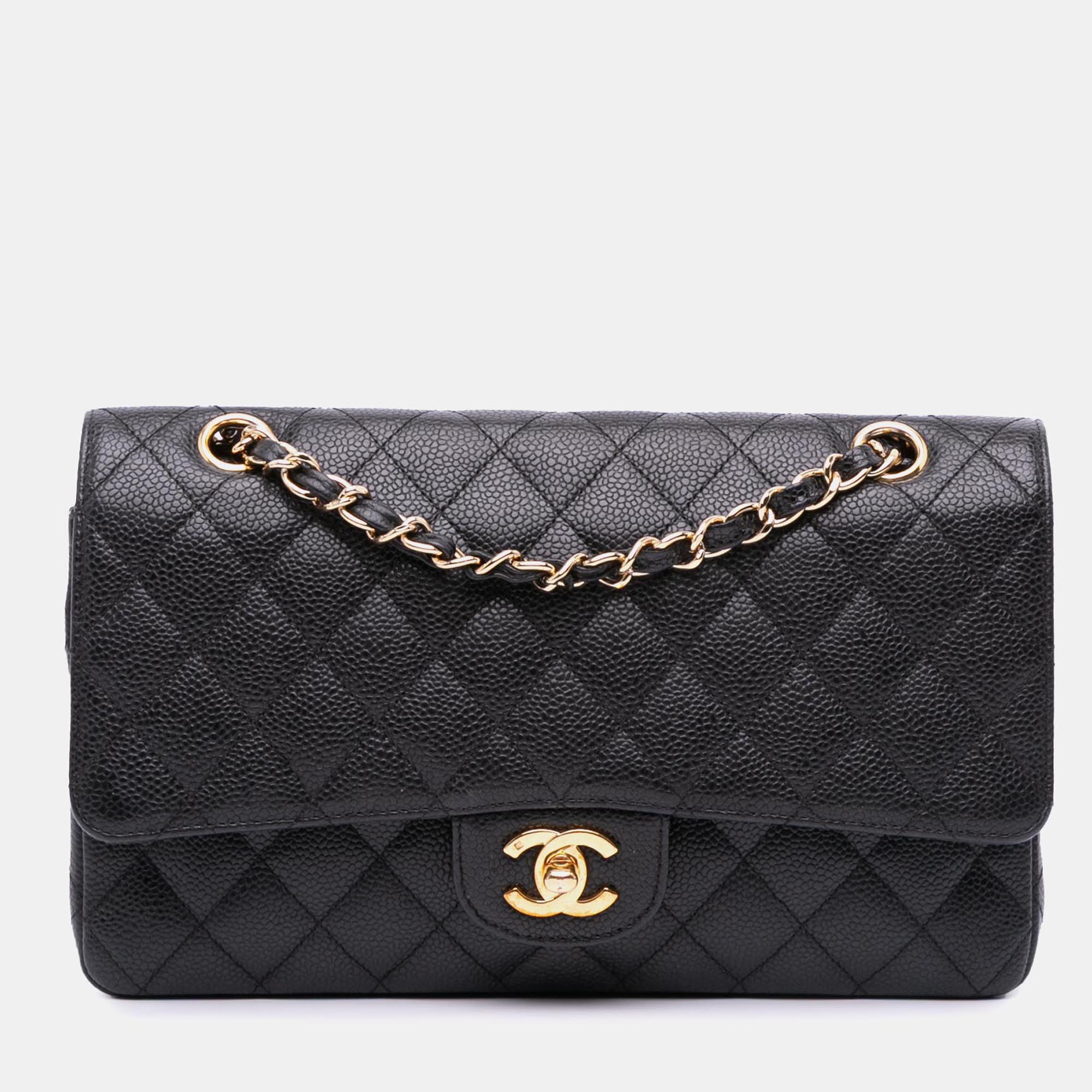 

Chanel Black Medium Classic Caviar Double Flap