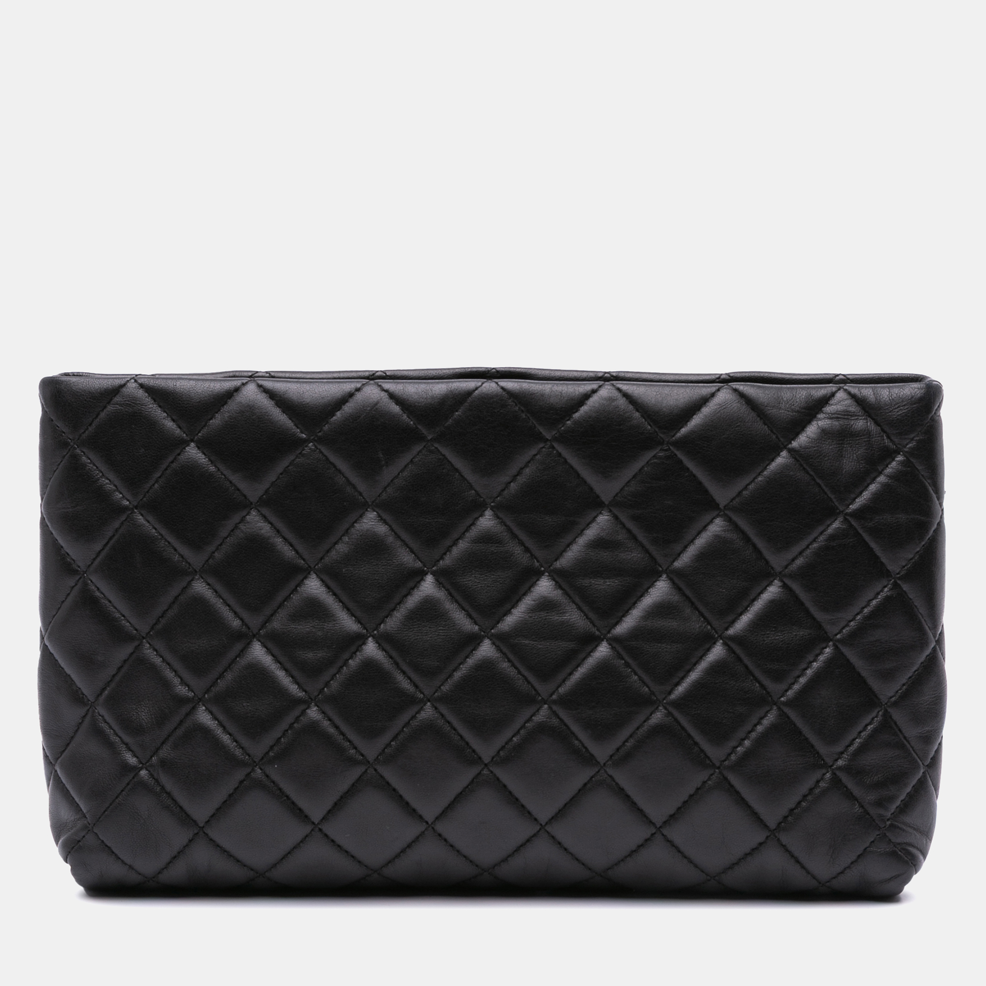 

Chanel Black Quilted Lambskin Kiss Lock Clutch
