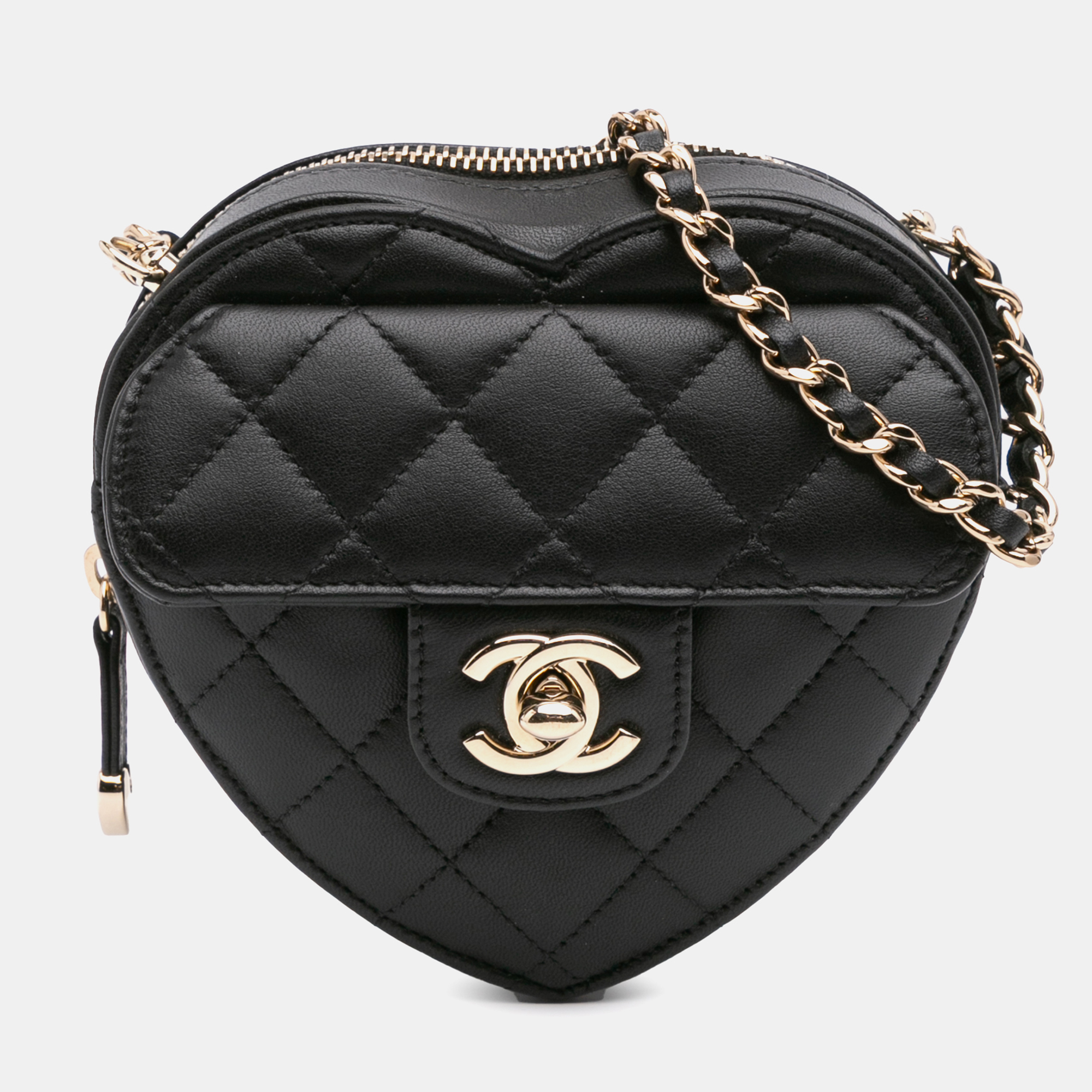 

Chanel Black Mini Lambskin CC in Love Heart Crossbody