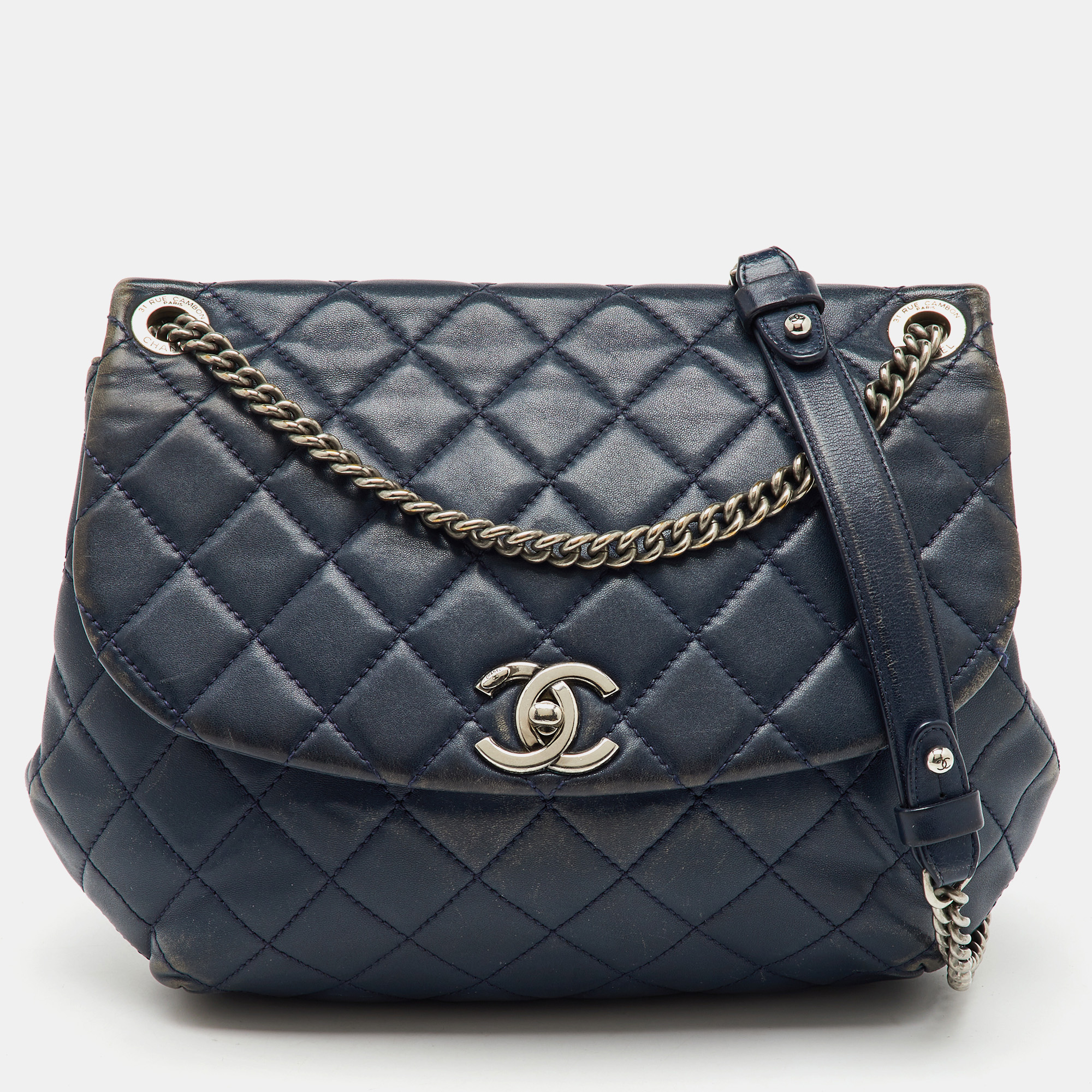 

Chanel Navy Blue Quilted Leather Daily Supple Flap Bag