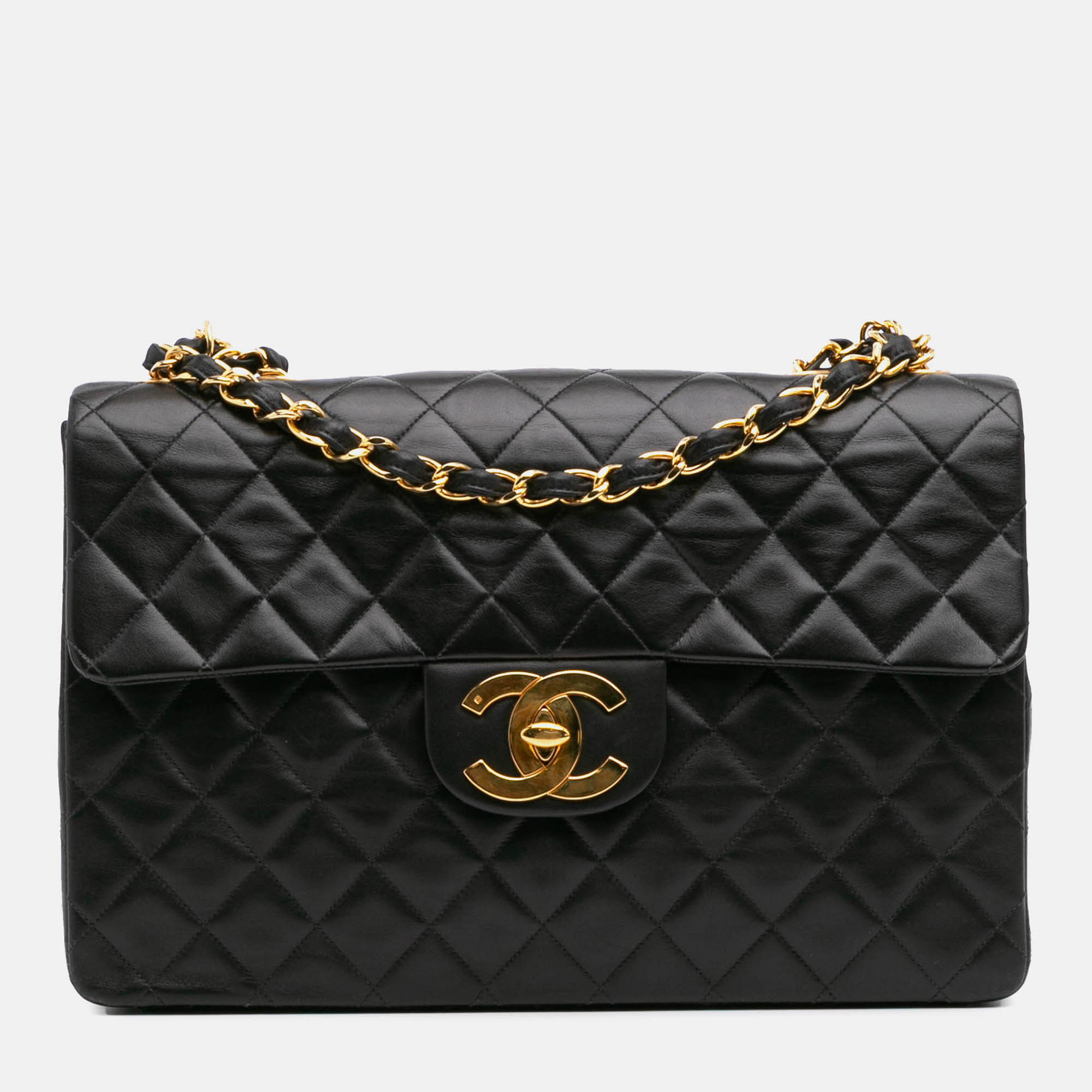 

Chanel Black Maxi  Classic Lambskin Single Flap