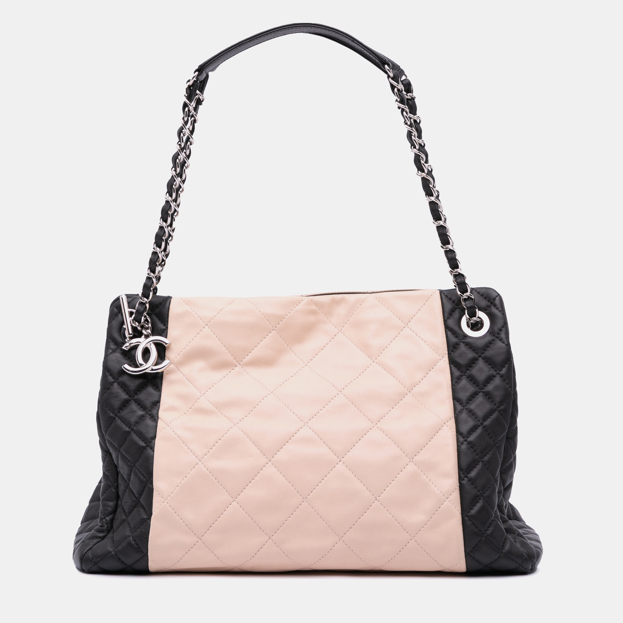 

Chanel Black/Pink Bicolor Quilted Lambskin Shopping Tote