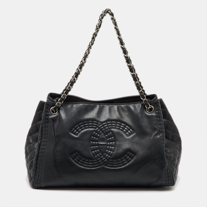 

Chanel Black Leather Coco Bengal Shopping Tote