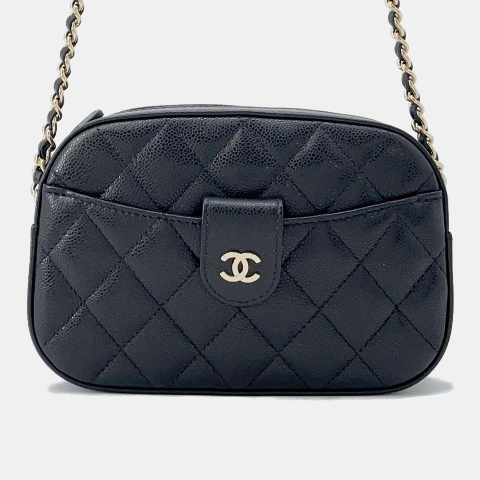 

Chanel Black Caviar Leather Chain Shoulder Bag
