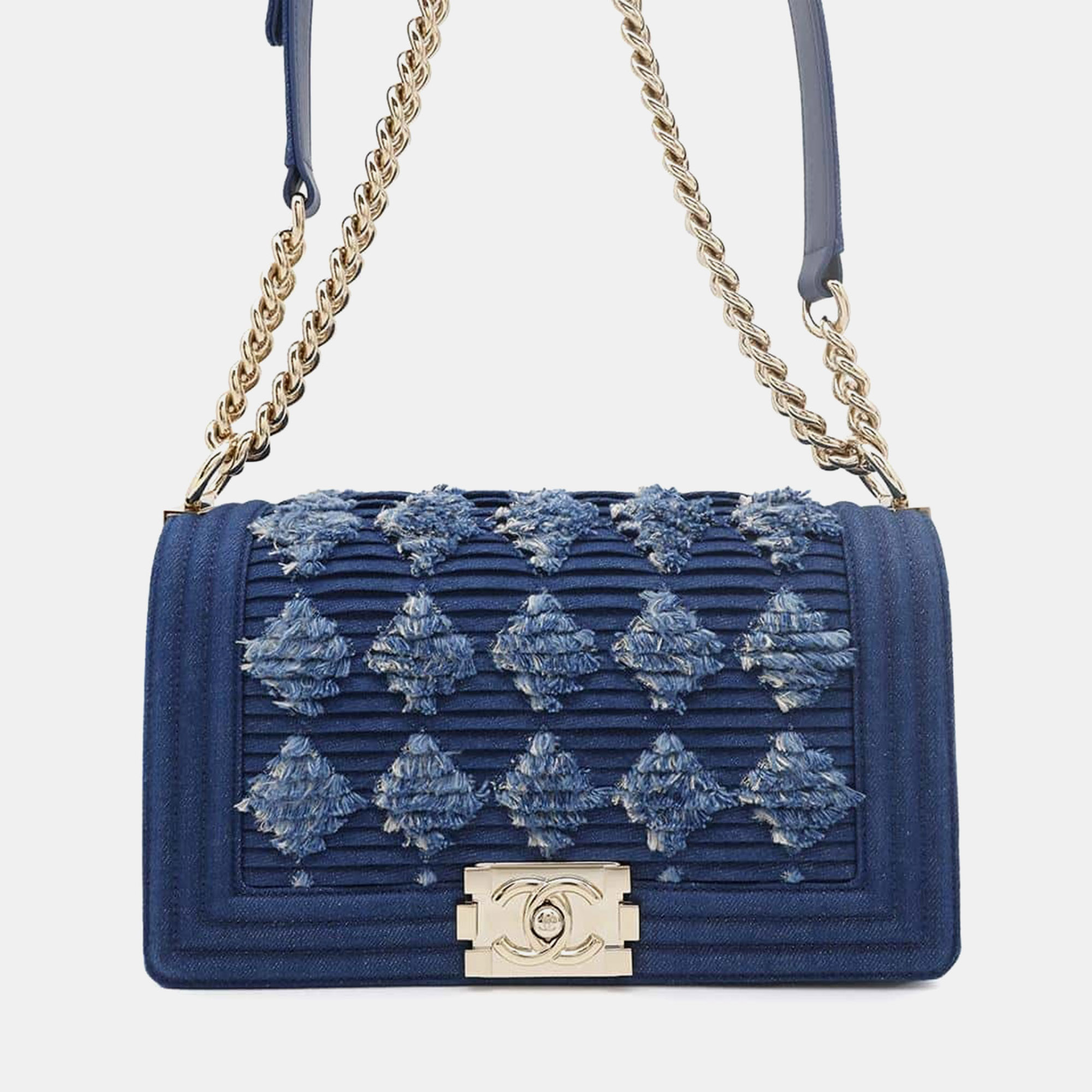 

Chanel Blue Denim Boy 25 Shoulder Bag