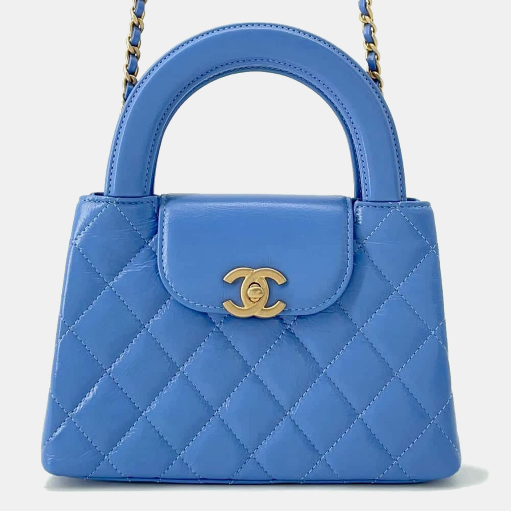

Chanel Light Blue Shiny Calf Leather Mini Shopping Bag