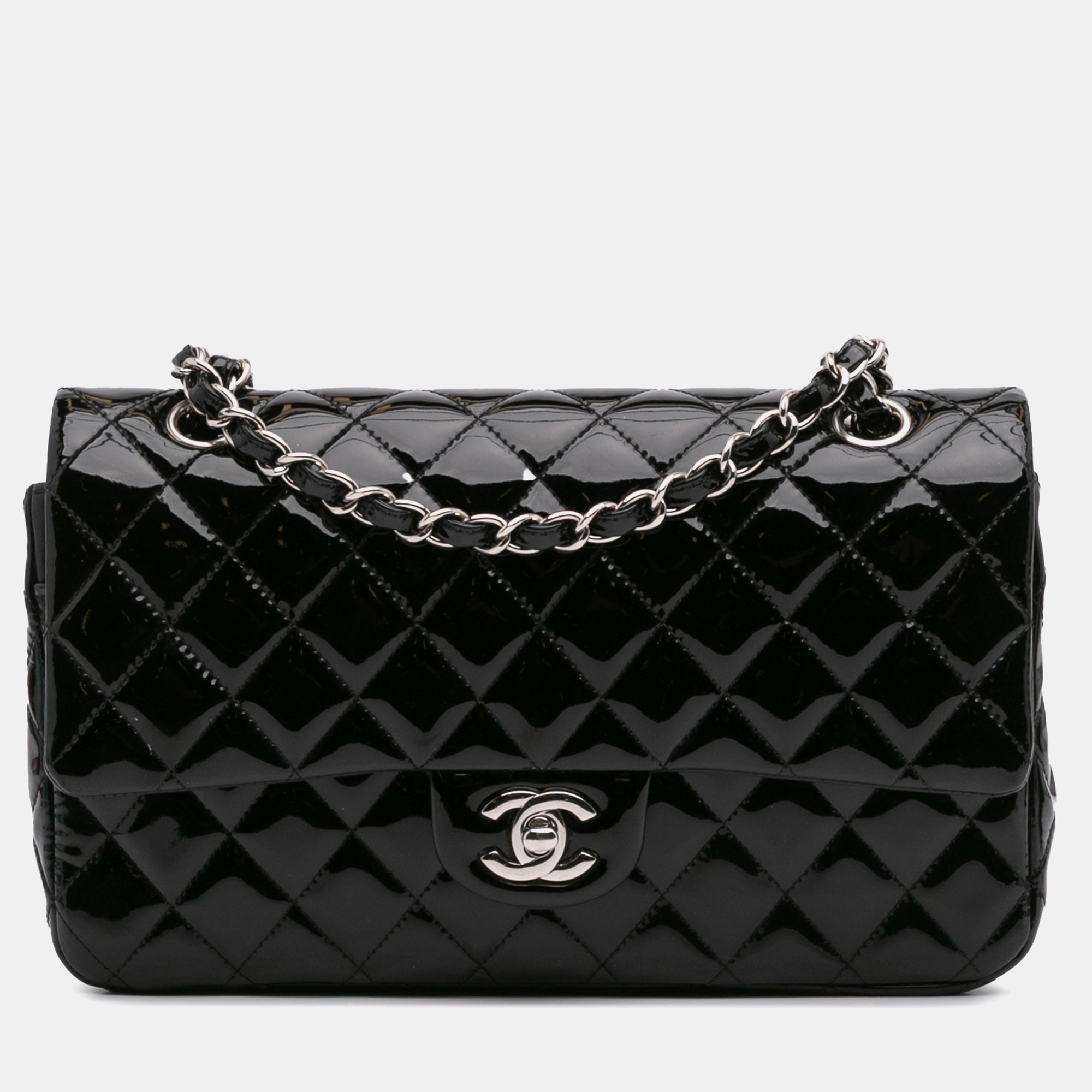 

Chanel Black Medium Classic Patent Double Flap