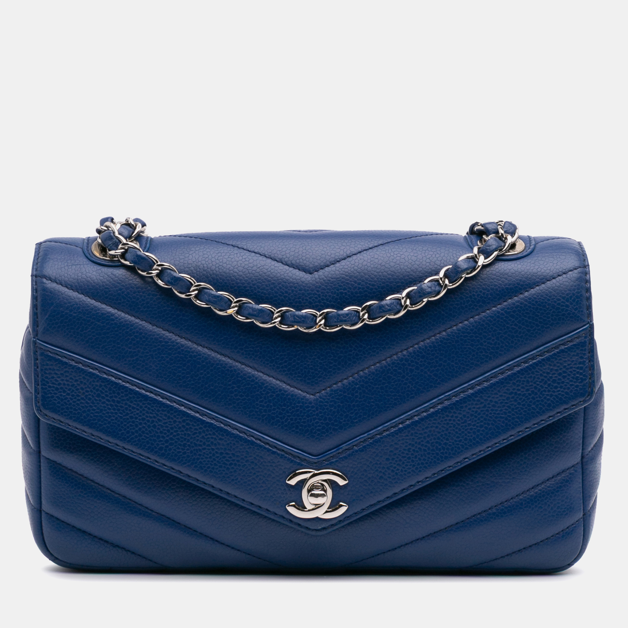 

Chanel Blue Medium Chevron Caviar Data Center Envelope Flap