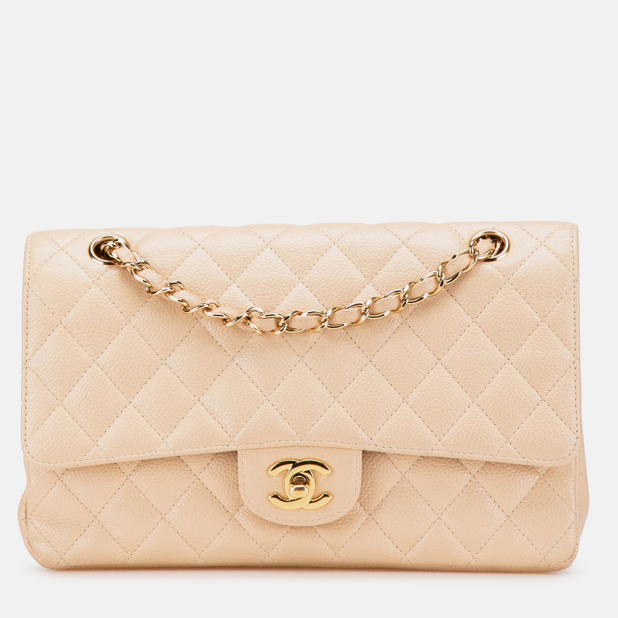 

Chanel Beige Medium Classic Caviar Double Flap