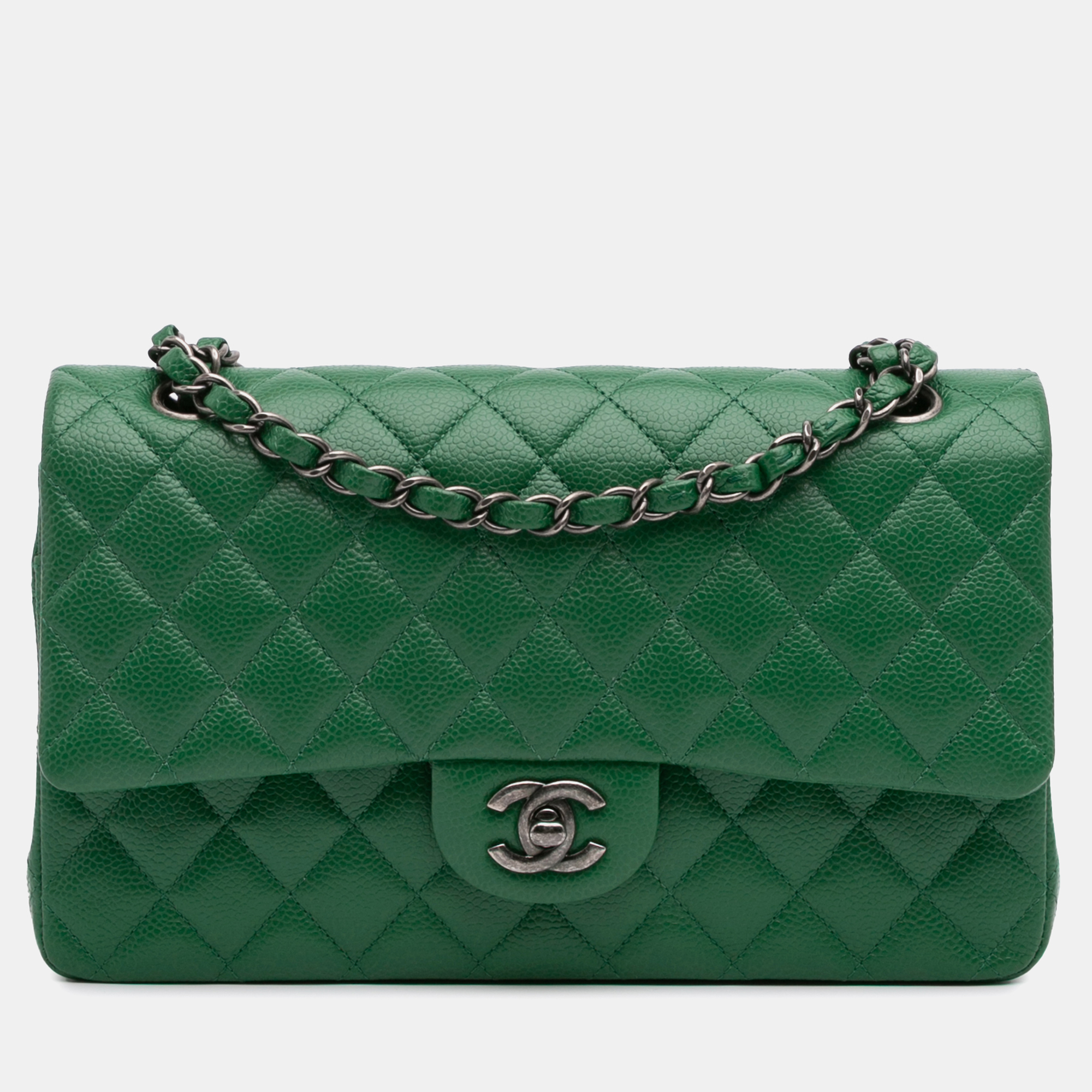 

Chanel Green Medium Classic Caviar Double Flap
