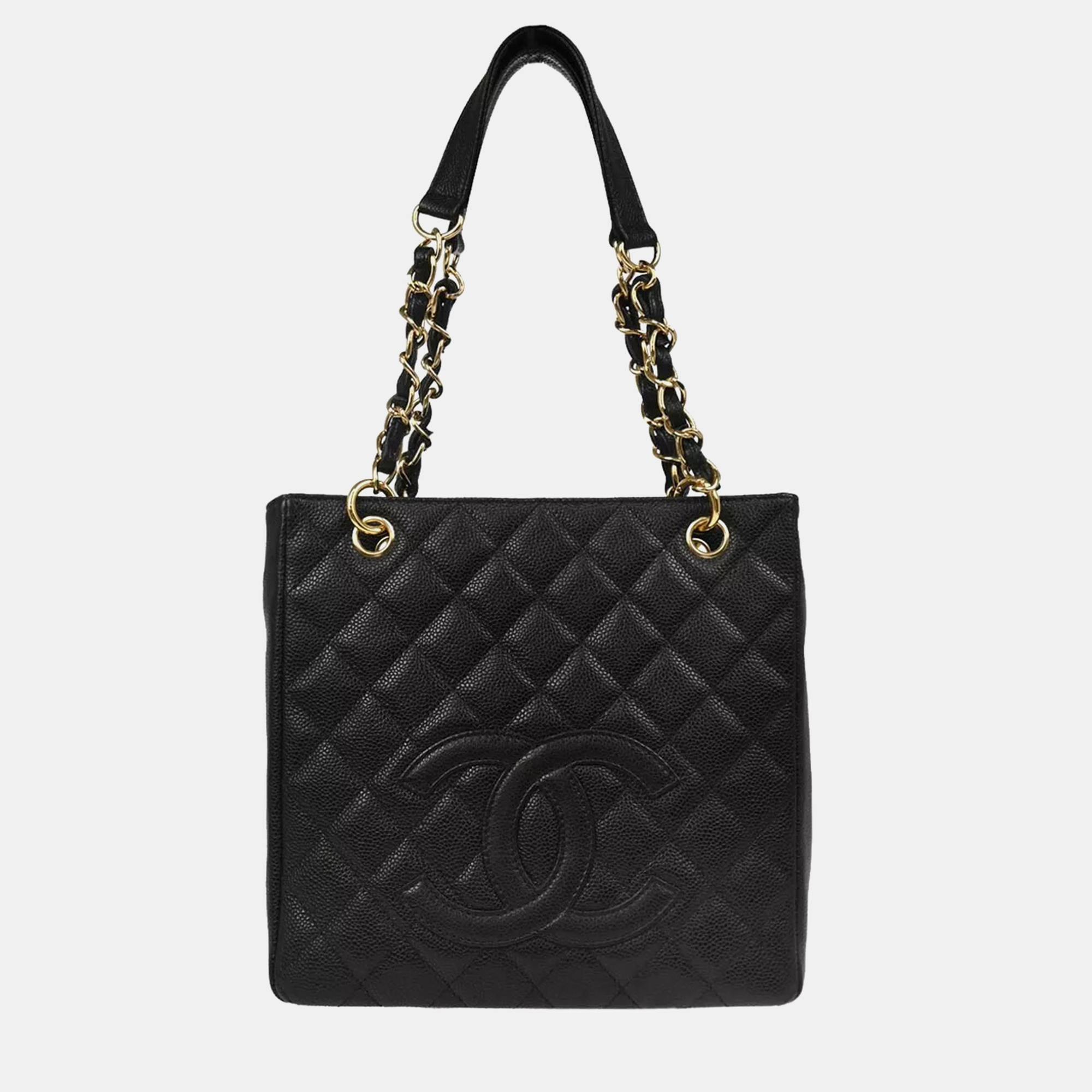 

Chanel Black Calfskin Petite Shopping Tote Bag