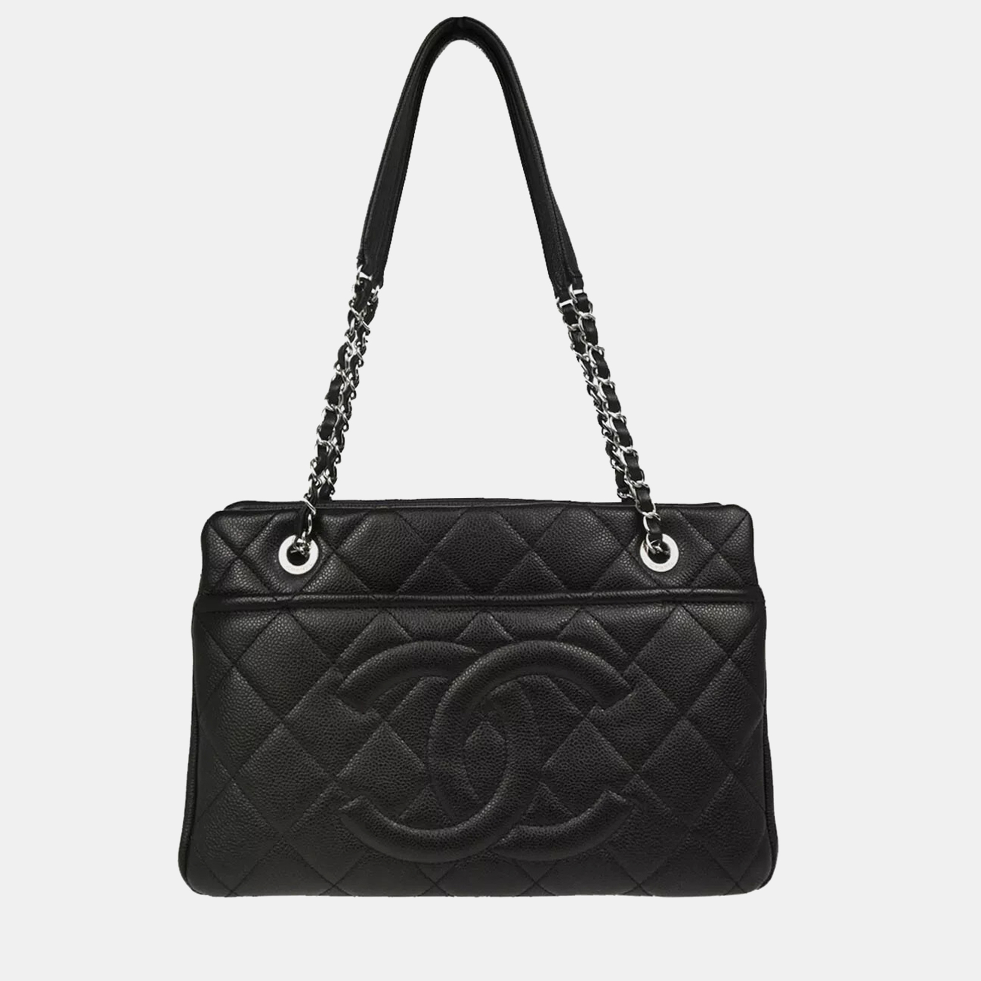 

Chanel Black Calfskin Timeless CC Chain Tote Bag
