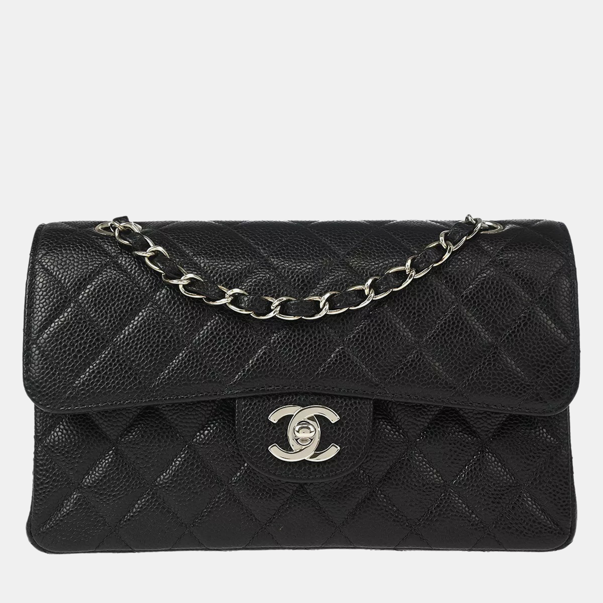 

Chanel Black Calfskin Small Classic Double Flap Shoulder Bag