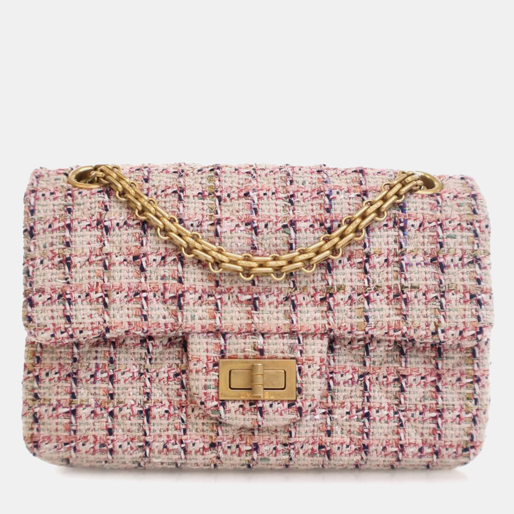

Chanel Pink Tweed Mini Reissue 2.55 Single Flap 224