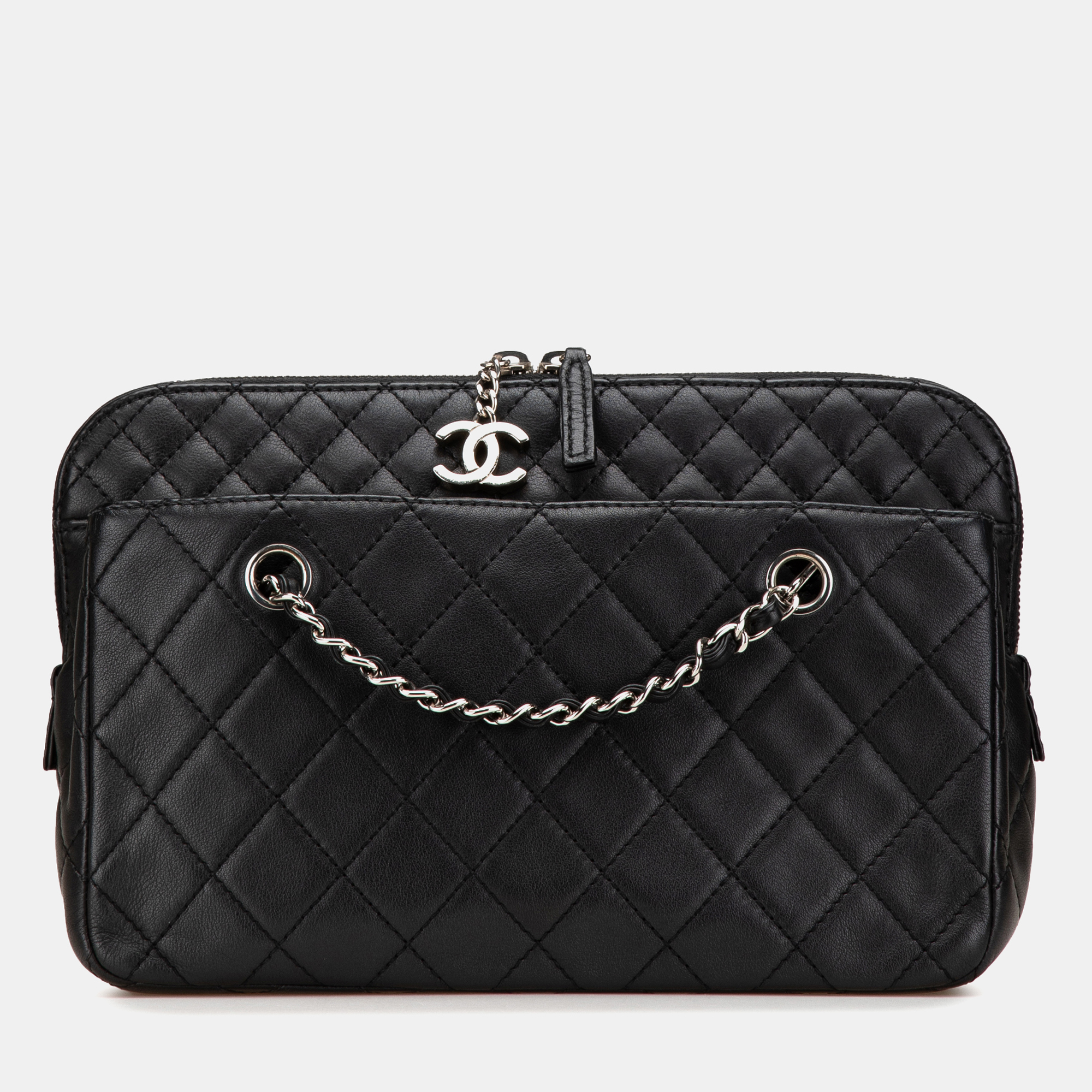 

Chanel Black Calfskin Large Quilted In The Business Camera Bag
