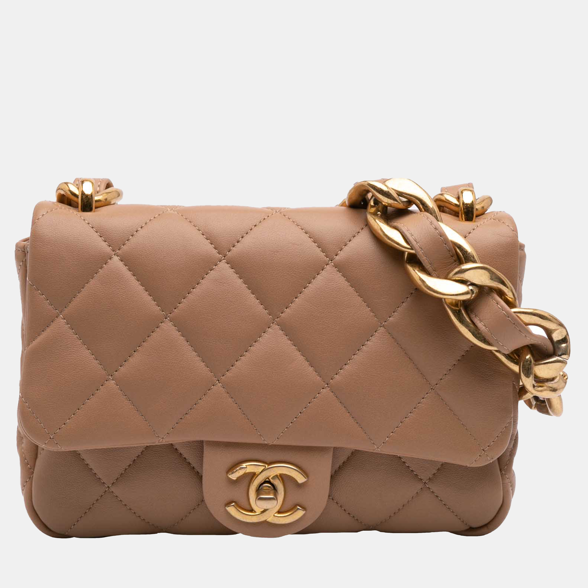 

Chanel Brown Small Quilted Lambskin Funky Town Flap