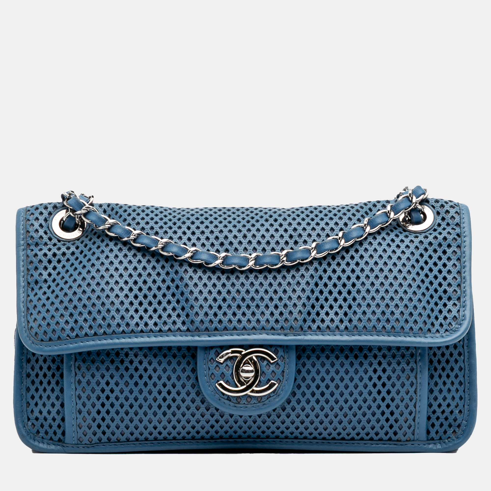 

Chanel Blue Medium Lambskin Perforated Up In The Air Flap
