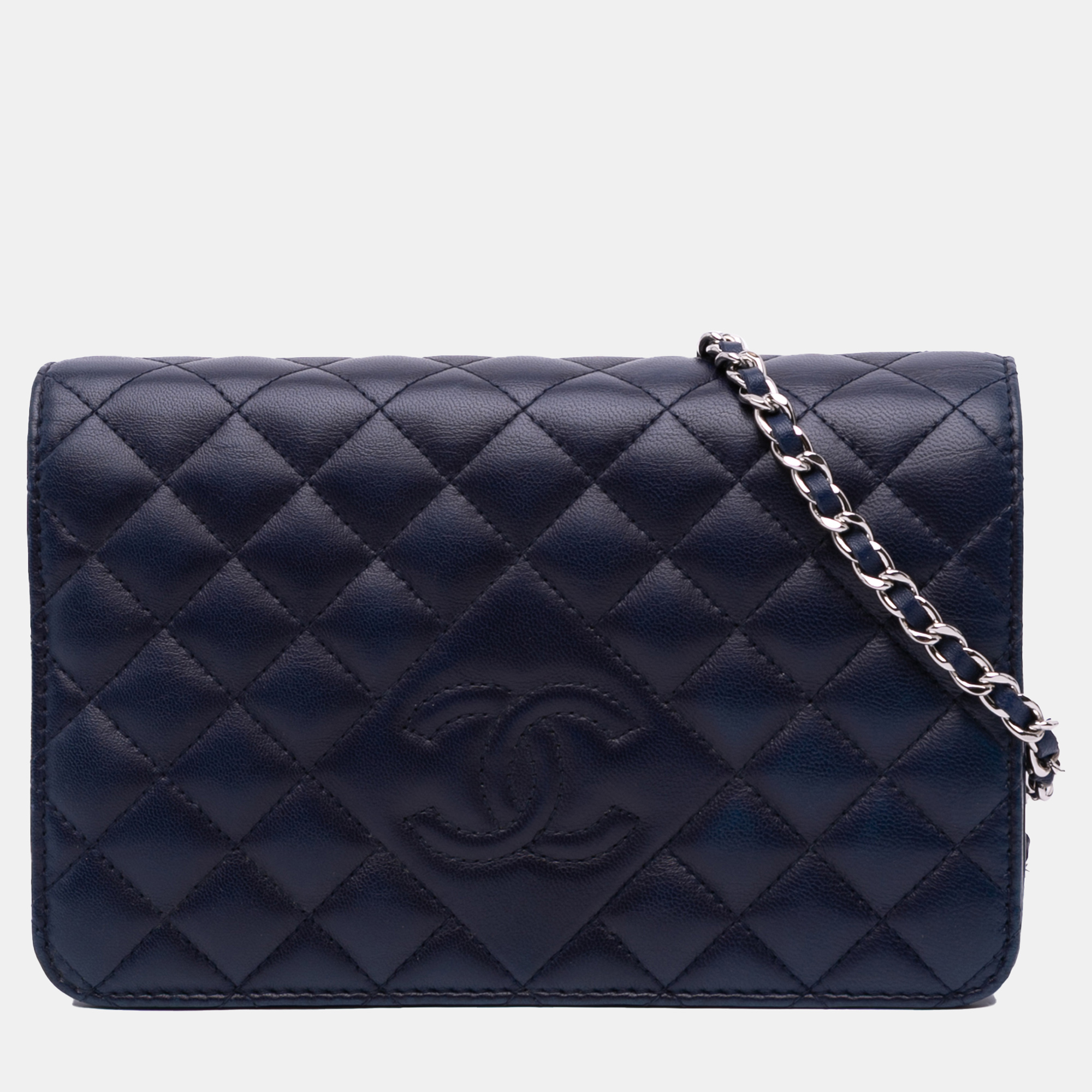 

Chanel CC Quilted Lambskin Wallet on Chain, Blue