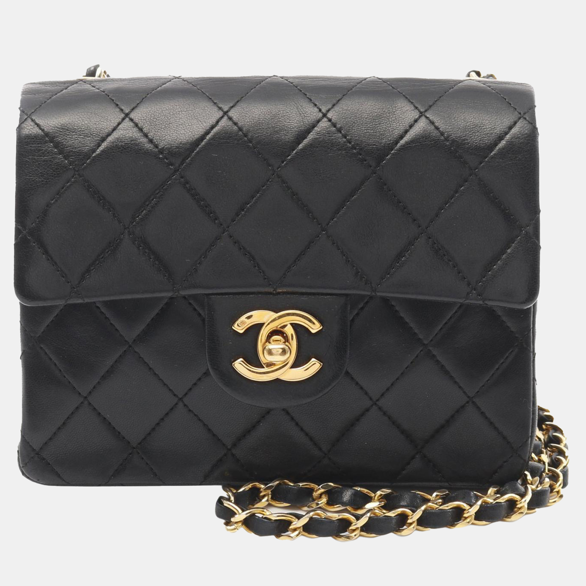 

Chanel Black Lambskin Mini Square Classic Single Flap