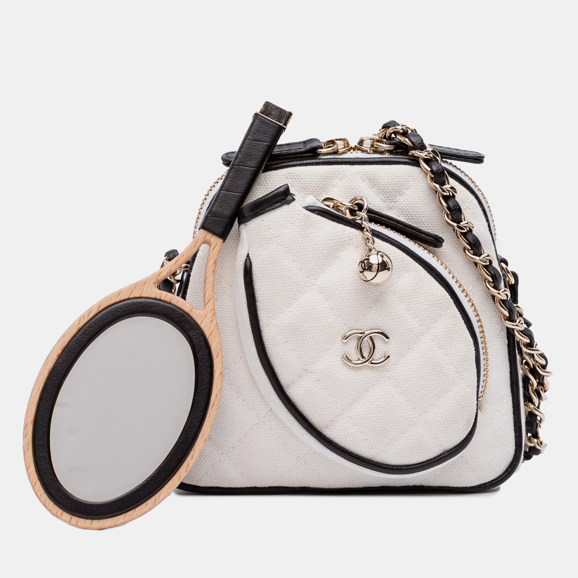 

Chanel White Canvas Coco Masters Mini Tennis Racket Bag