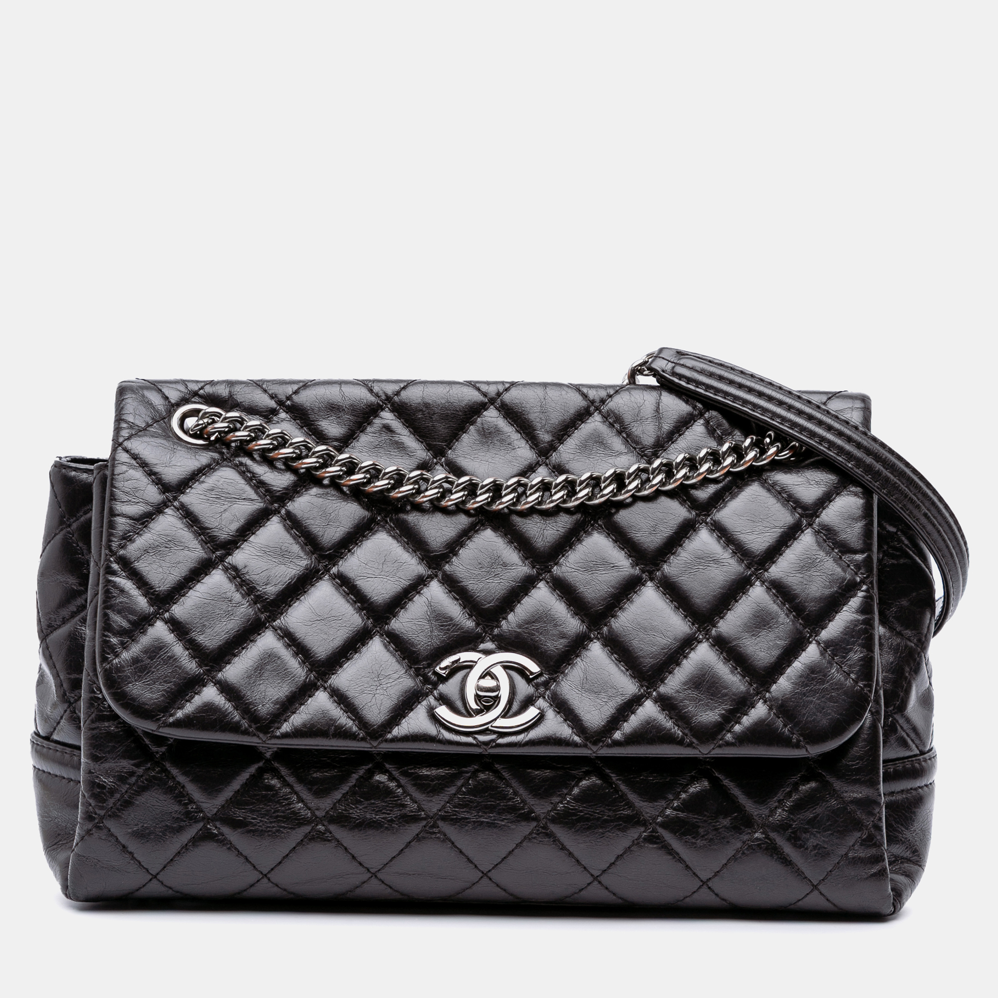 

Chanel Black Quilted Glazed Calfskin Medium Lady Pearly Flap Bag