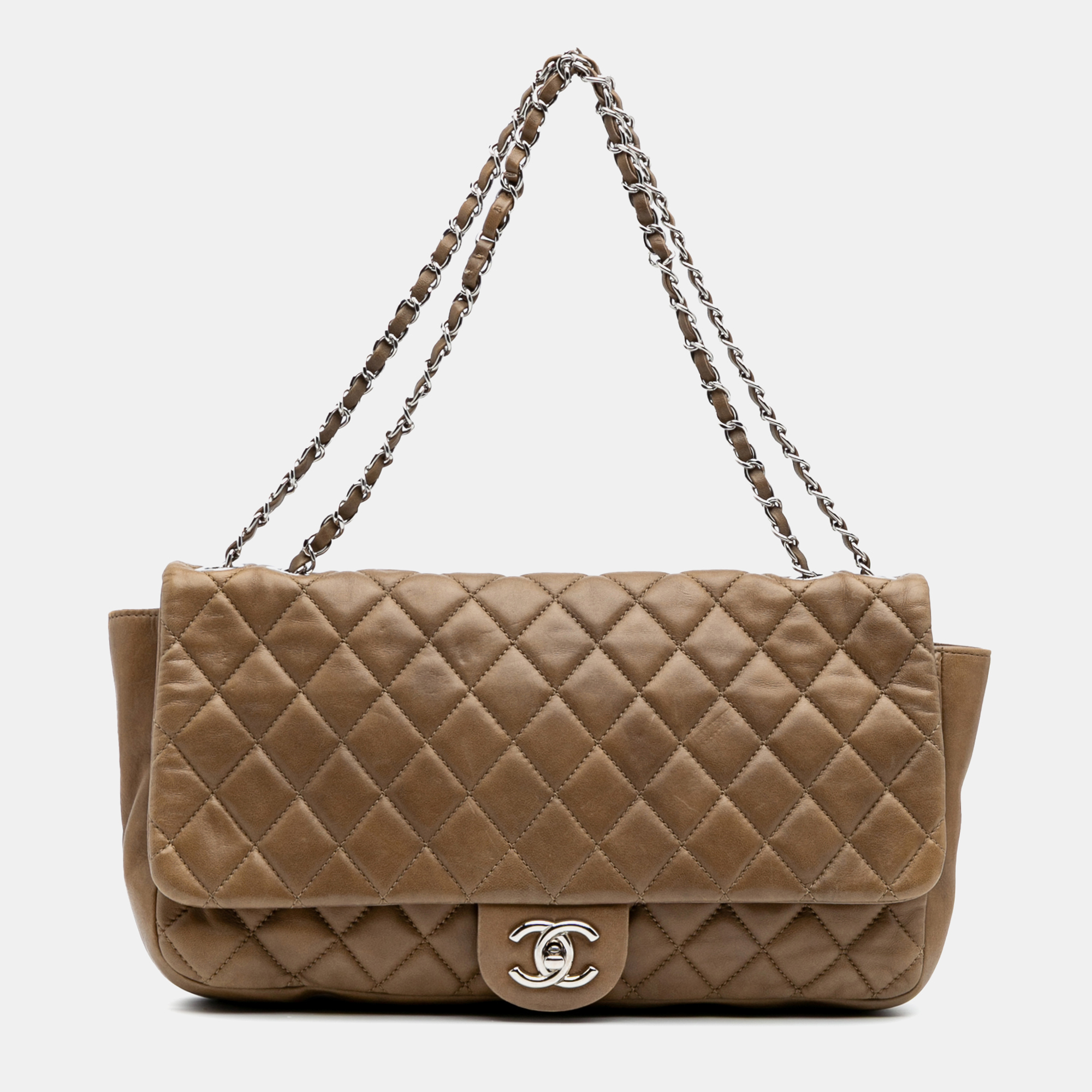 

Chanel Brown Quilted Lambskin Jumbo Coco Rain Flap Bag