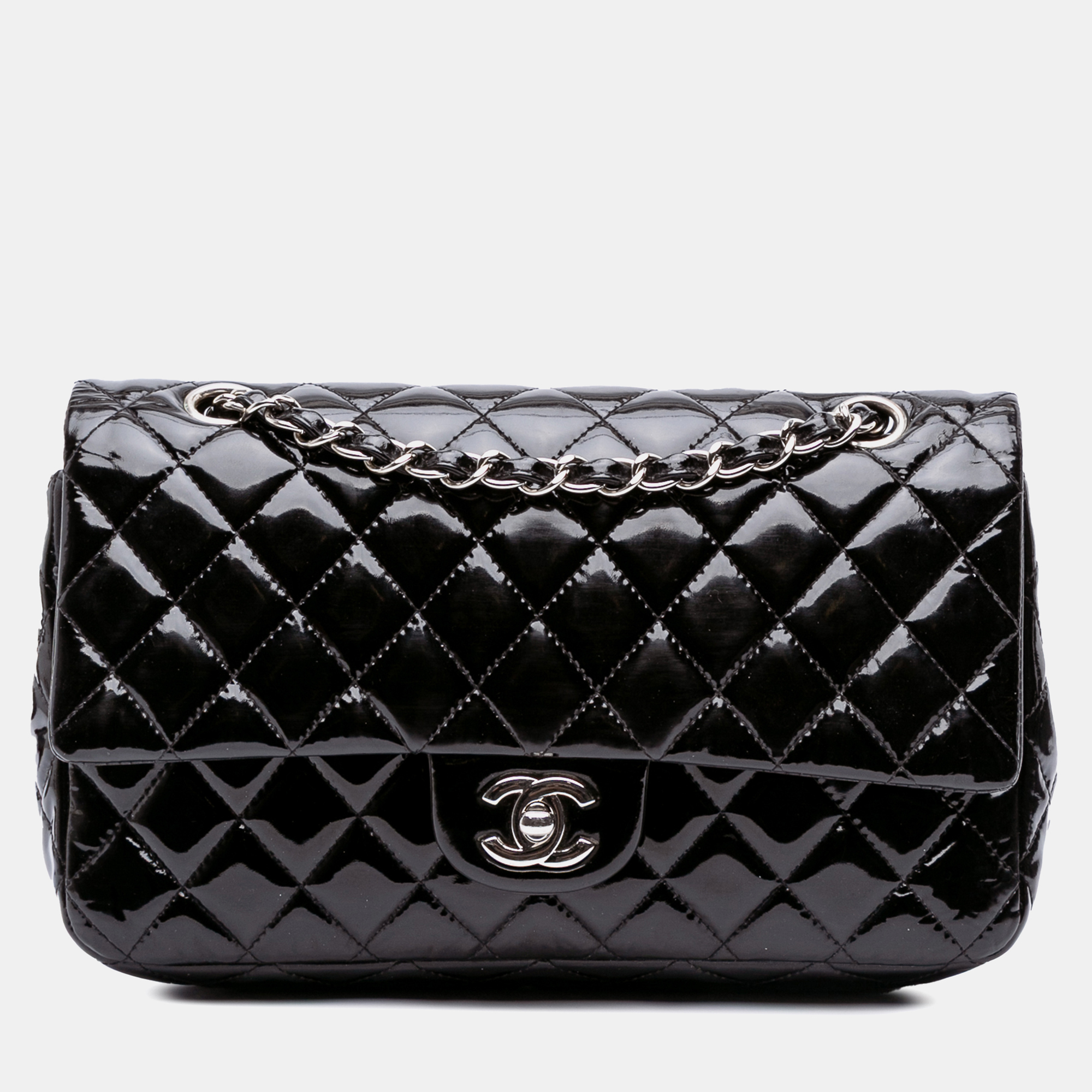 

Chanel Black Medium Classic Patent Double Flap