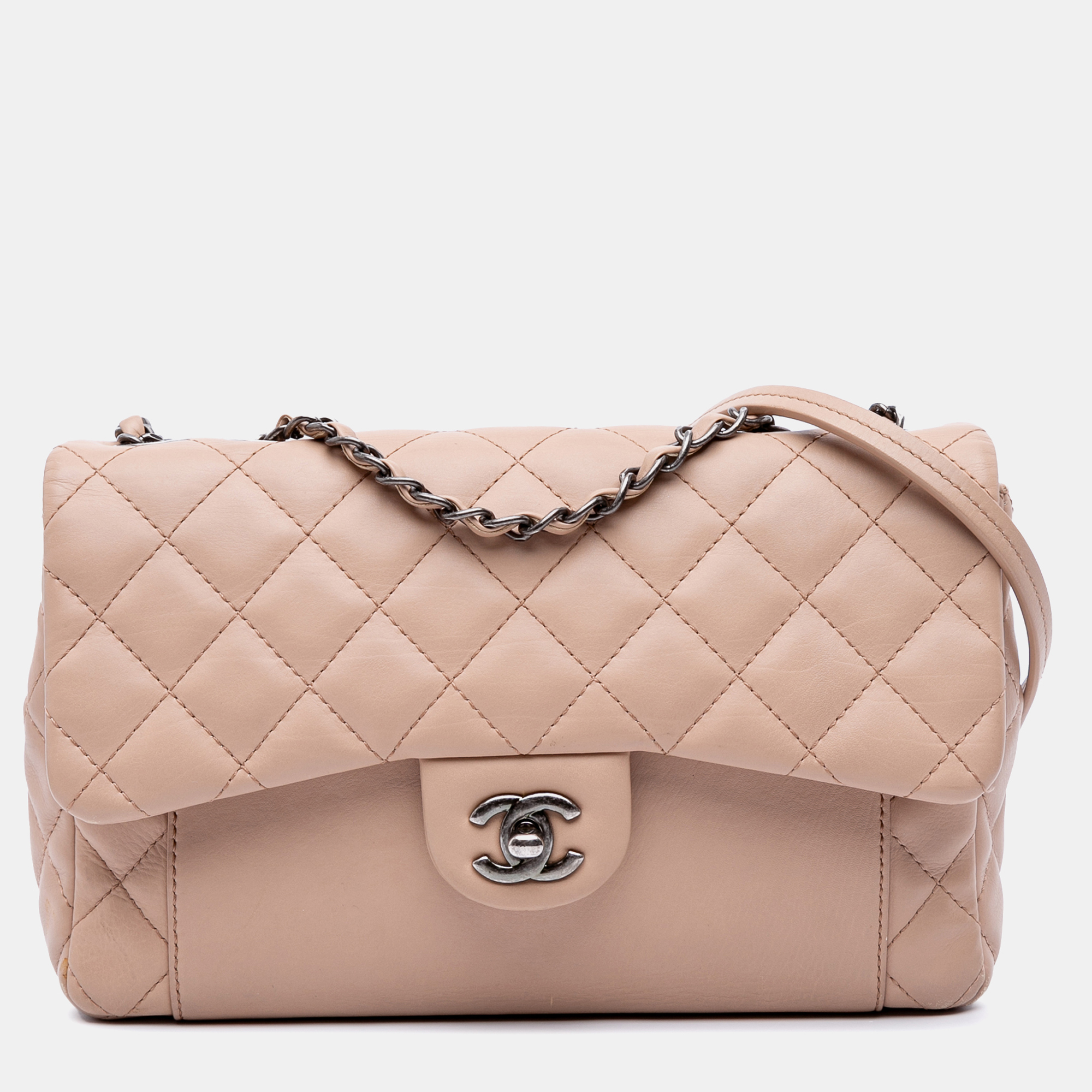 

Chanel Brown Medium CC Quilted Calfskin Single Flap