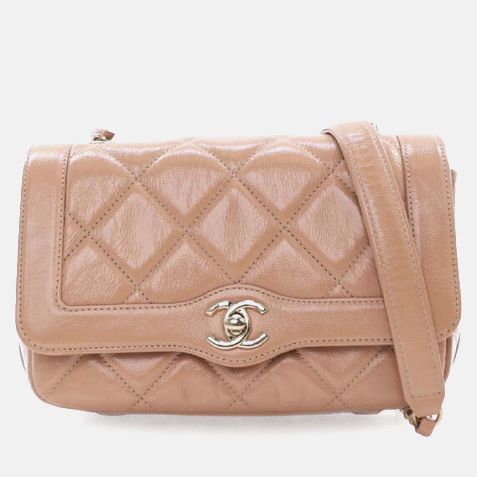 

Chanel Beige Mini Shiny Calfskin Hold The Line Flap