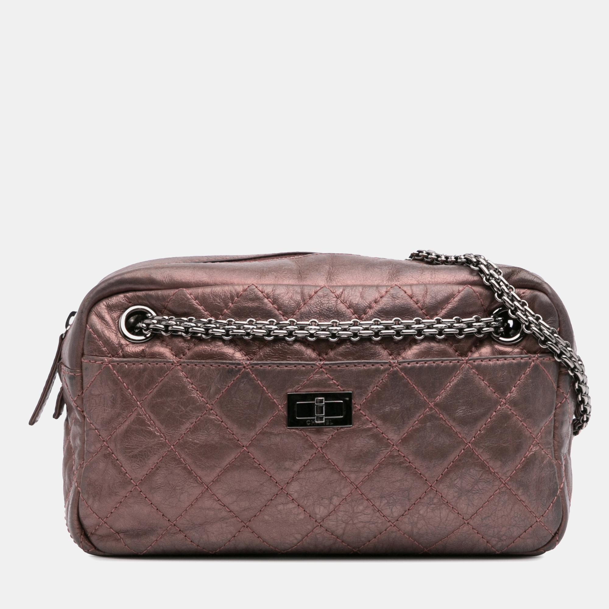 

Chanel Pink Small Reissue 2.55 Quilted Aged Calfskin Camera Bag
