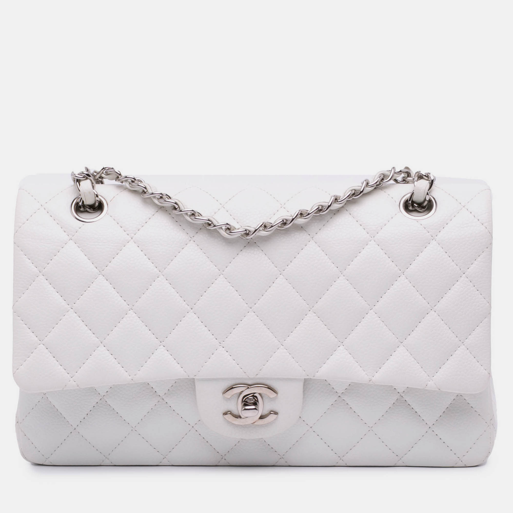 

Chanel White Caviar Medium Classic Double Flap