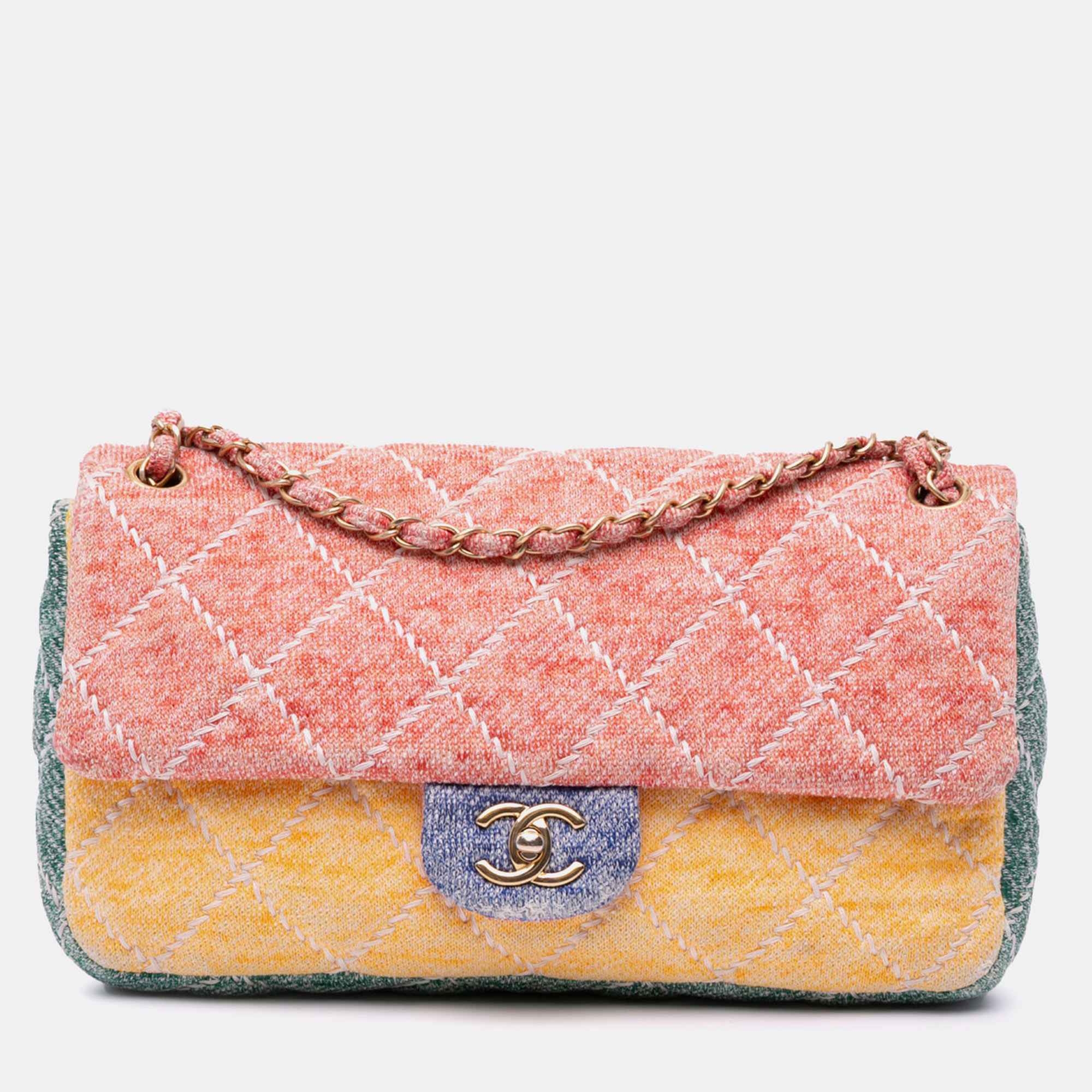 

Chanel Multicolor Cotton Jumbo Quilted Jersey Ultimate Stitch Flap