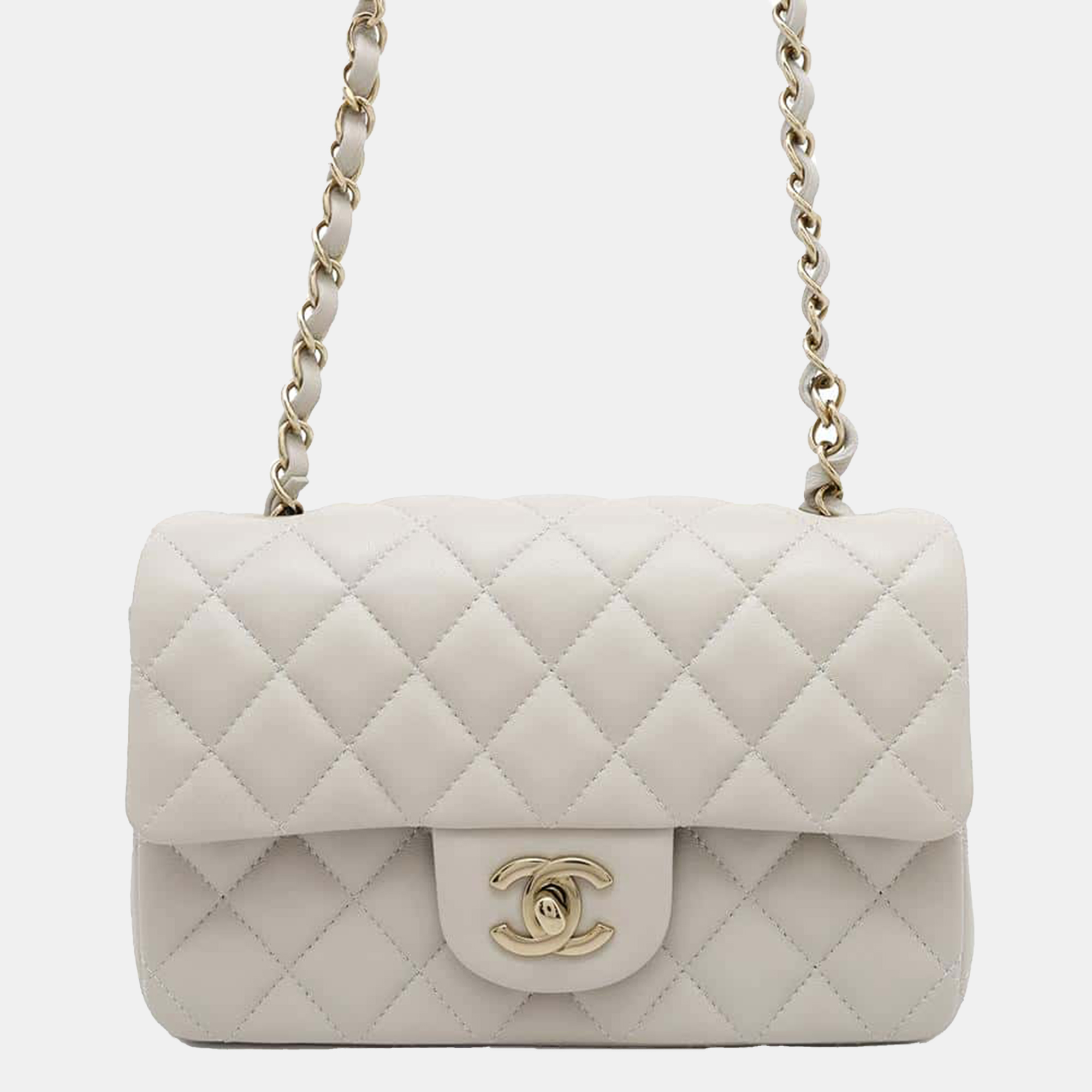 

Chanel Gray Lambskin Matelasse Mini Shoulder Bag, Grey
