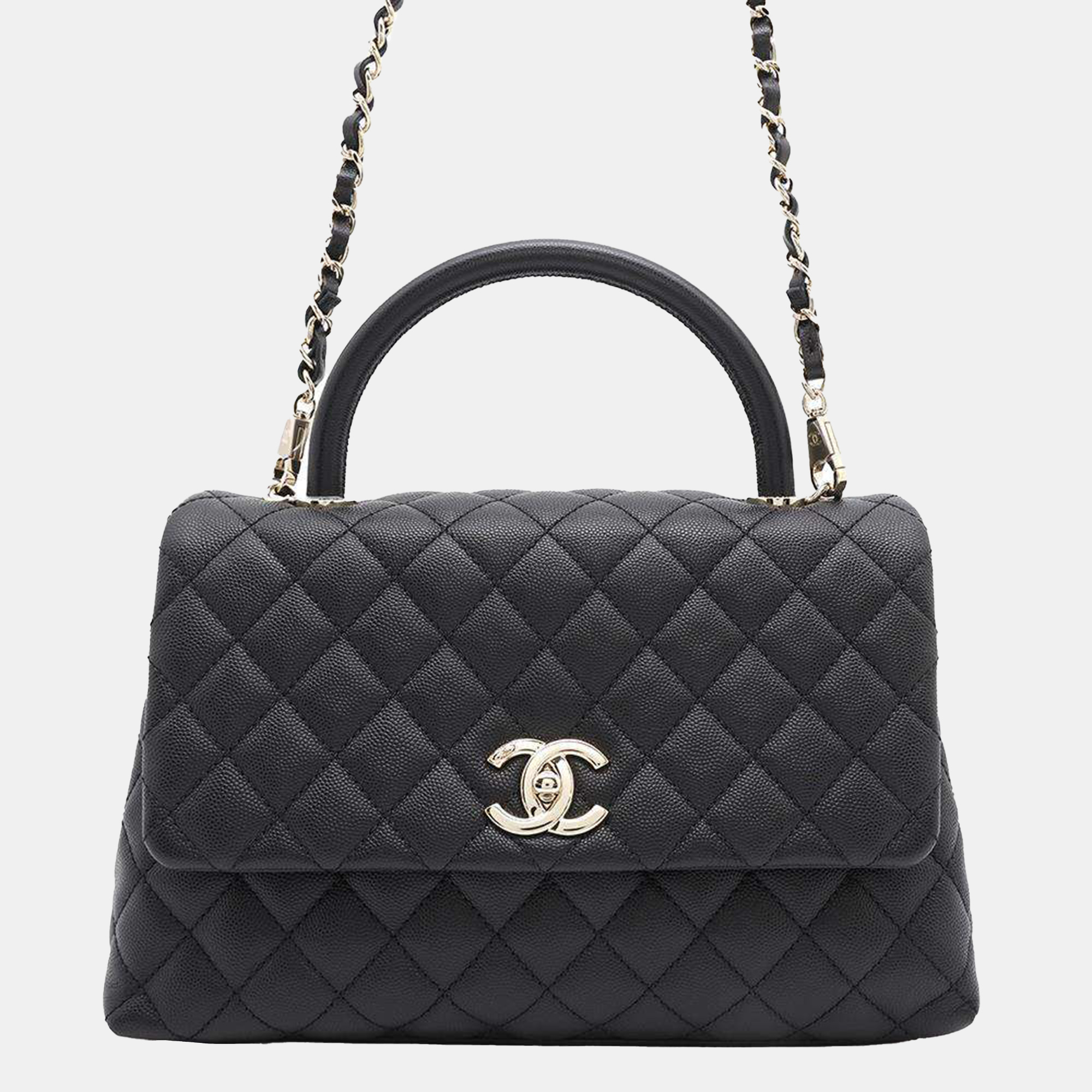 

Chanel Black Caviar Leather Coco Handle Bag